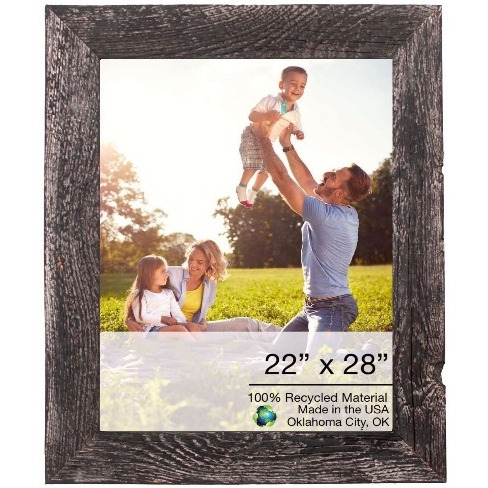 22"" X 28"" Rustic Farmhouse Rustic Black Wood Frame