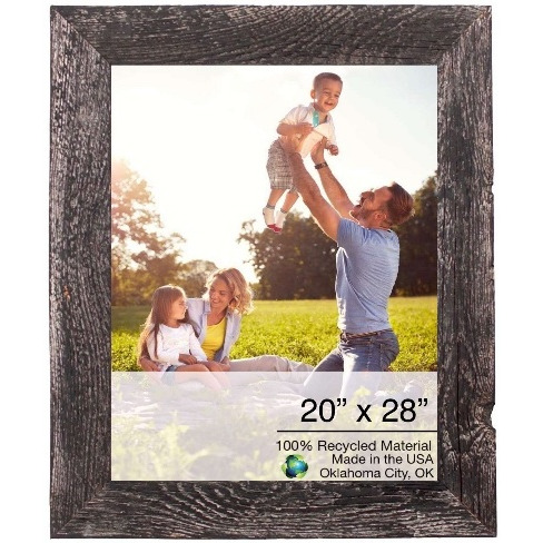 20"" X 28"" Rustic Farmhouse Rustic Black Wood Frame