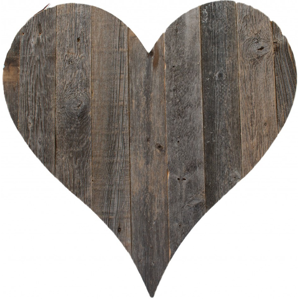 18"" Rustic Farmhouse Gray Wooden Heart