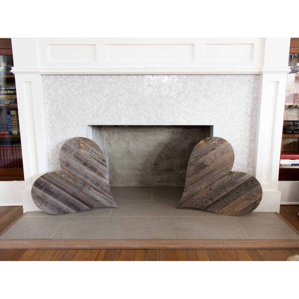 18"" Rustic Farmhouse Gray Wooden Heart