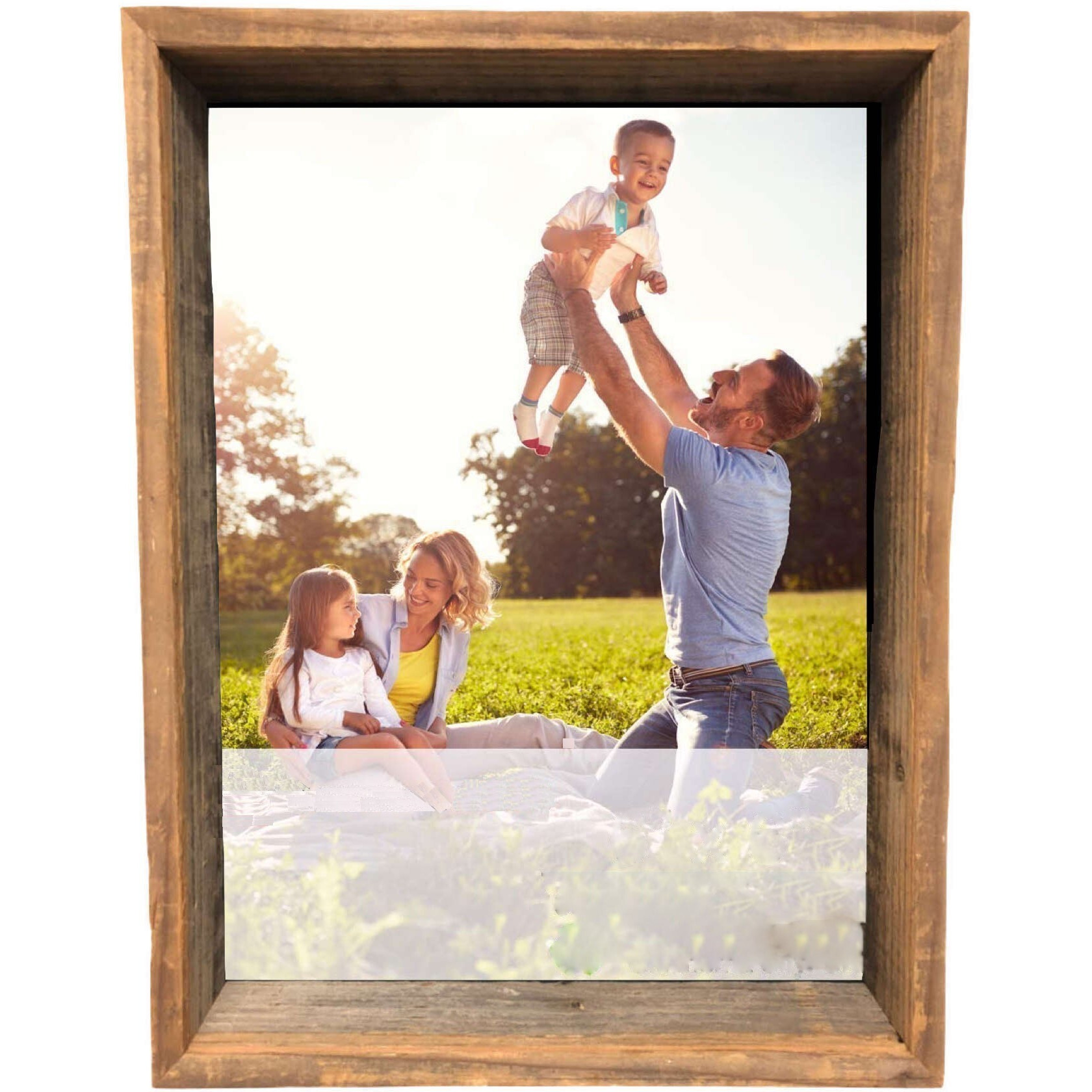 6 X 6 Rustic Farmhouse Gray Wood Shadow Box Frame