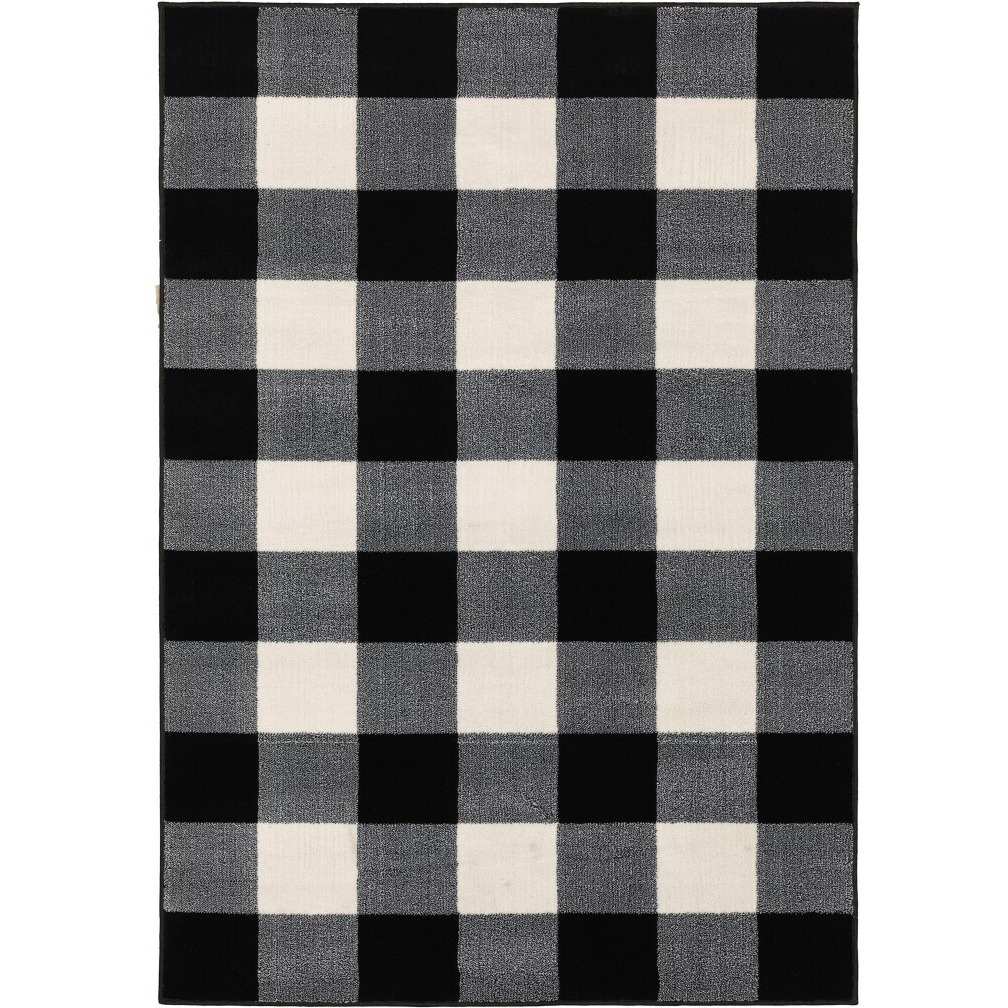 5 X 7 Monochromatic Gingham Pattern Indoor Area Rug