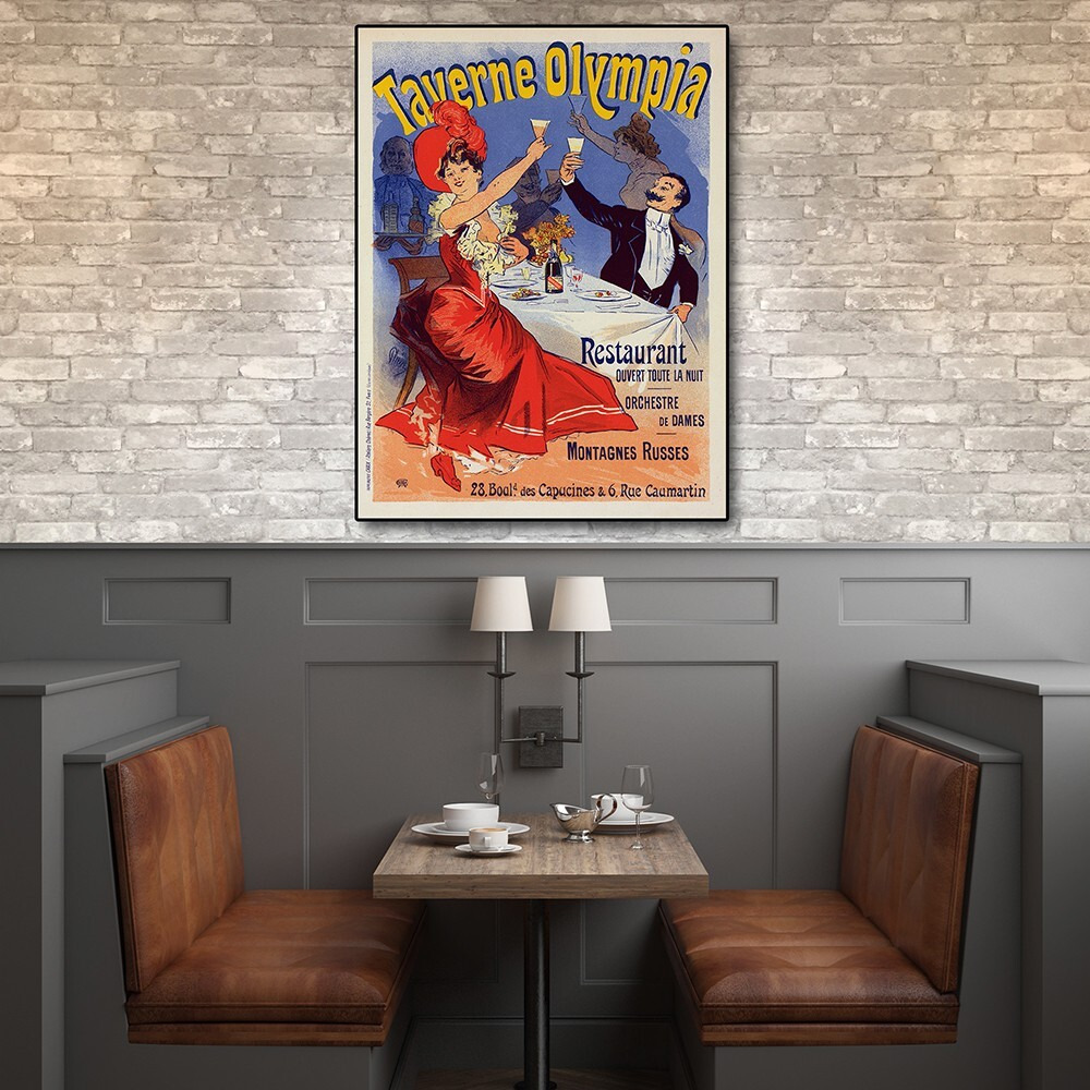 24"" X 32"" Taverne Olympia French Restaraunt Wall Art Print
