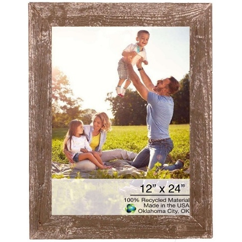 12"" X 24"" Rustic Farmhouse Espresso Wood Frame