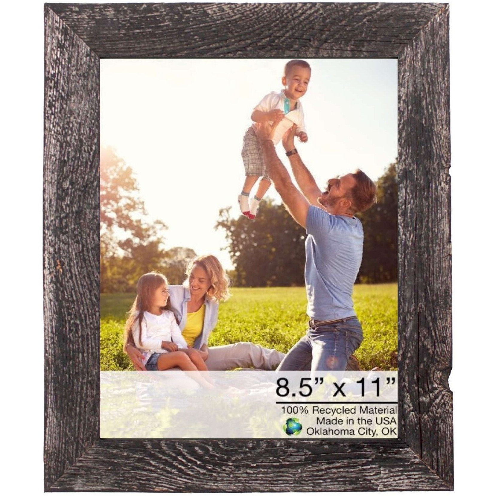 8.5 X 11 Rustic Farmhouse Black Wood Frame