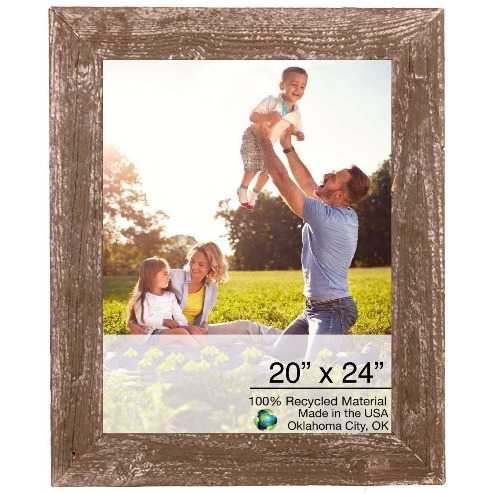 20"" X 24""  Rustic Farmhouse Espresso Wood Frame