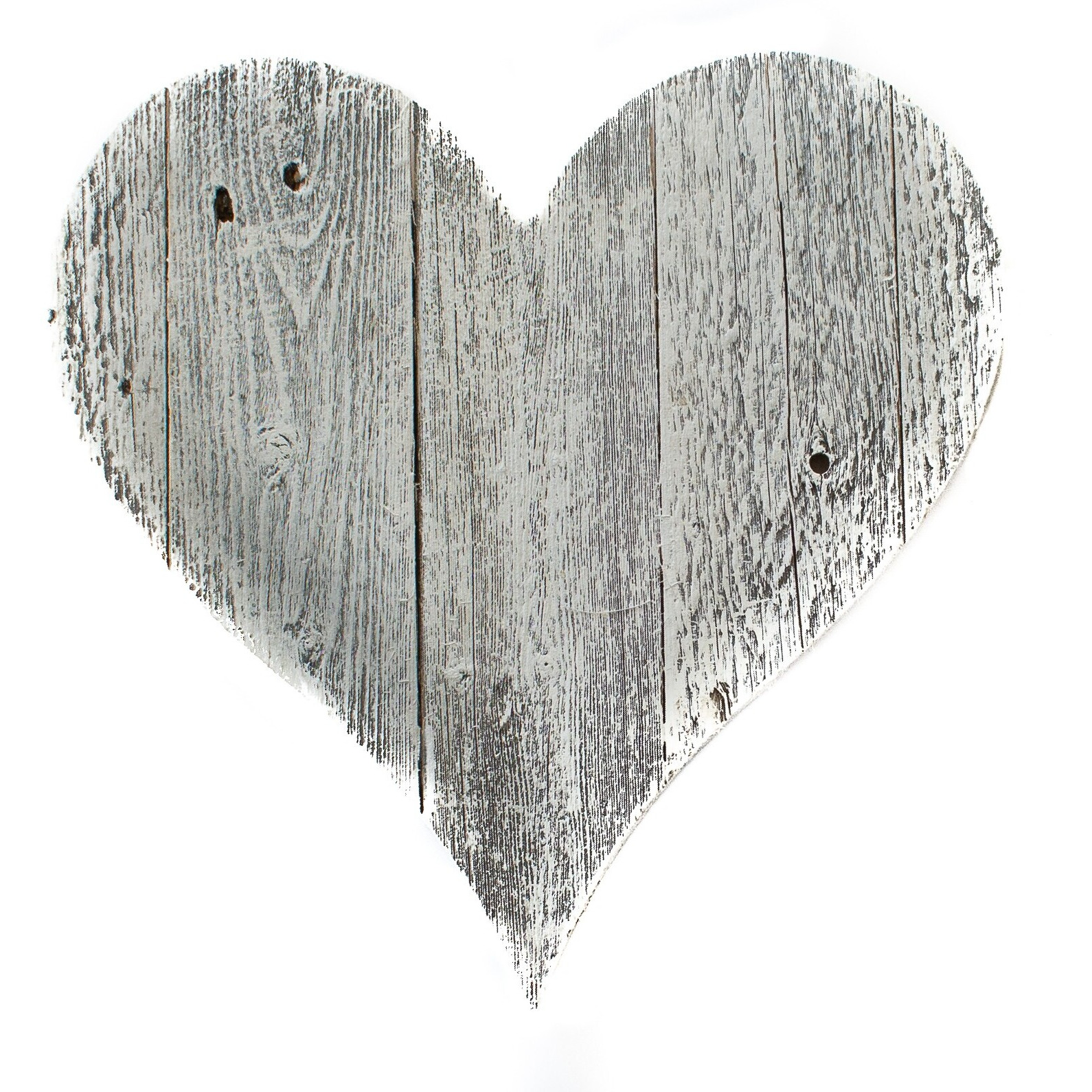 24"" Rustic Farmhouse White Wash Large Wooden Heart