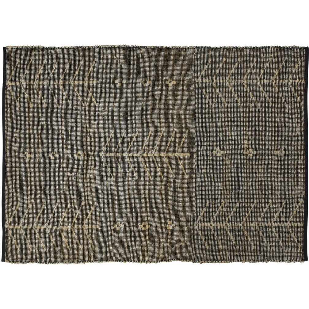 4 X 6 Black Distressed Tribal Area Rug