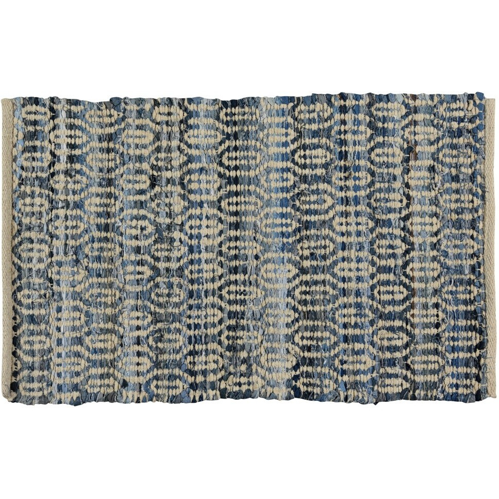 2' X 3' Blue And Gray Ogee Scatter Rug