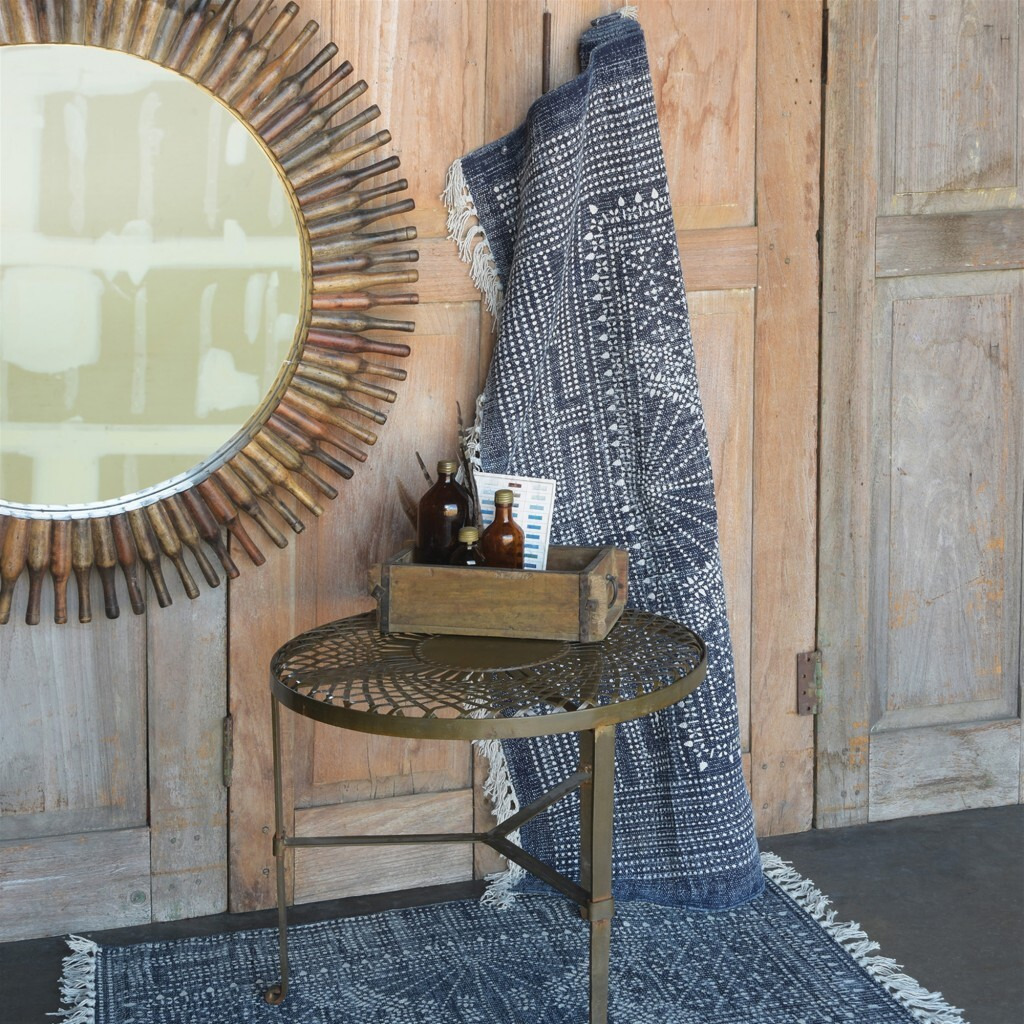 4 X 6 Blue And Ivory Batik Area Rug