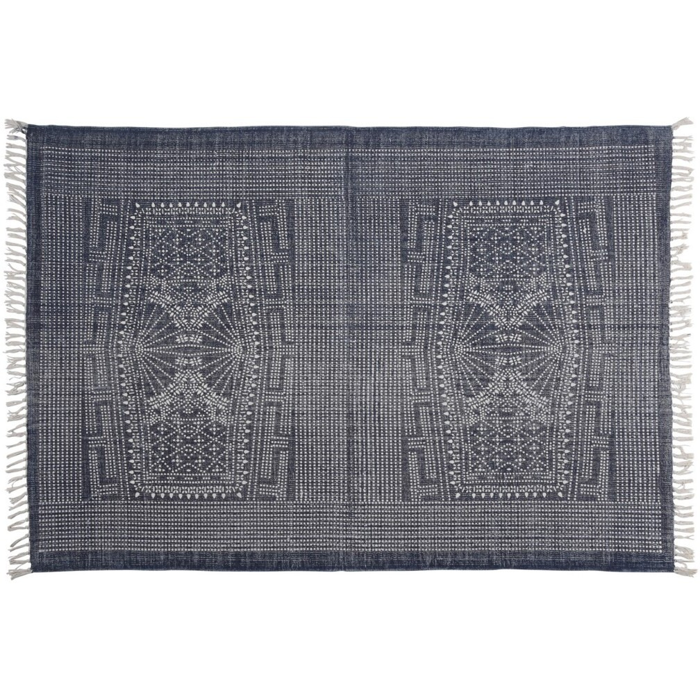 4 X 6 Blue And Ivory Batik Area Rug