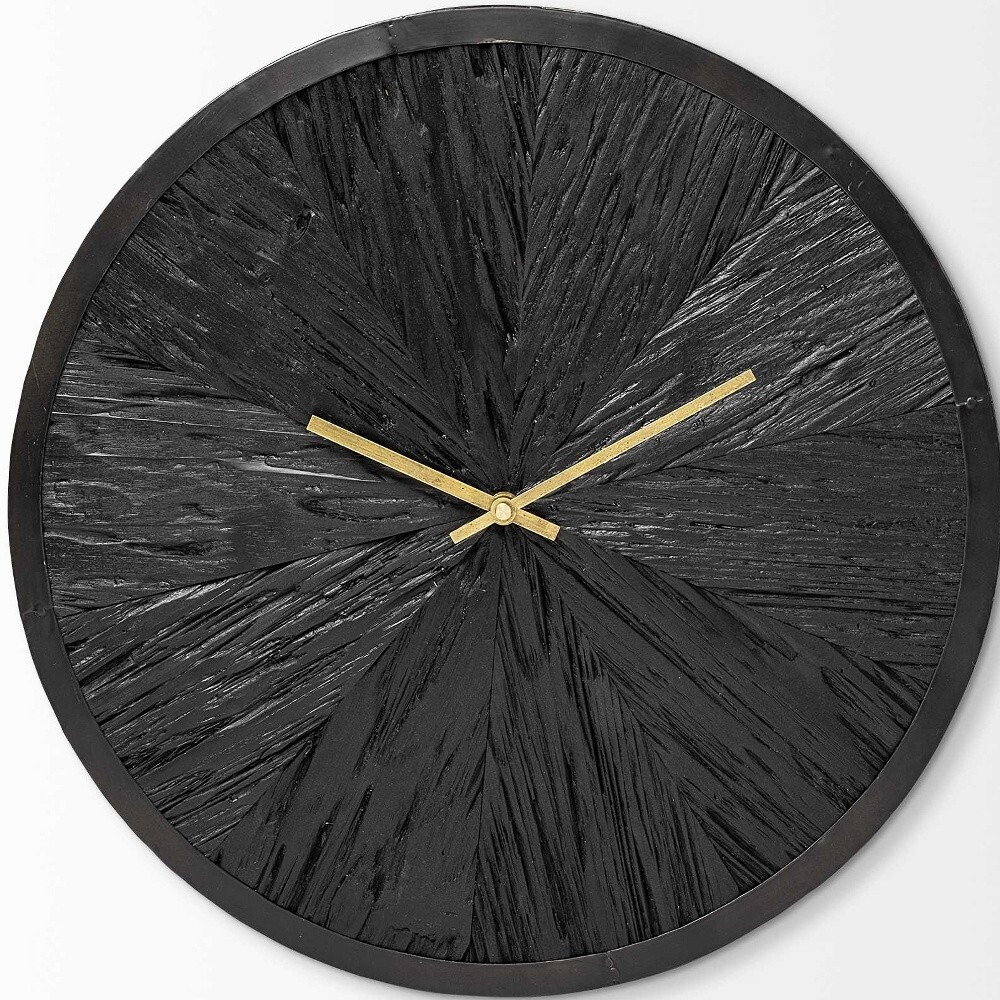 16.5"" Round Large Black Modern Wall Clock