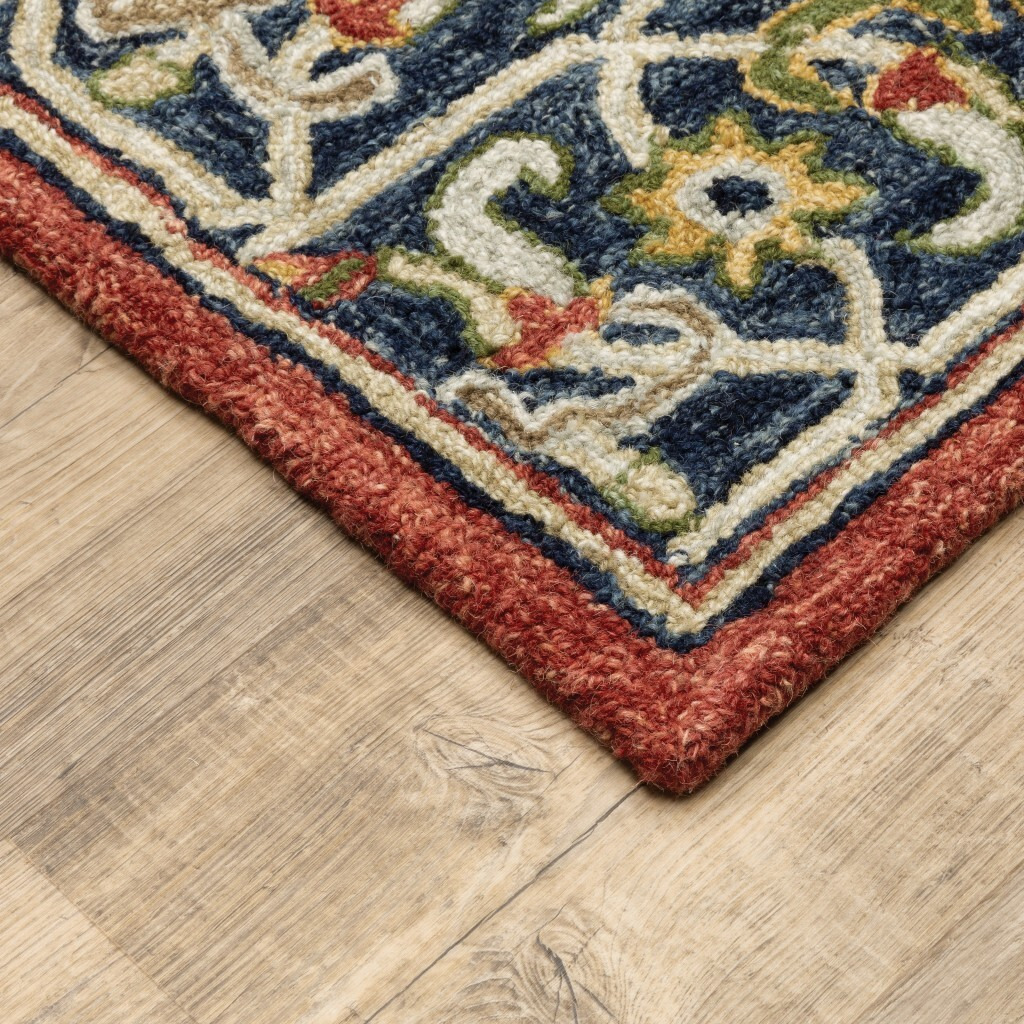 8'X10' Red And Blue Bohemian Rug