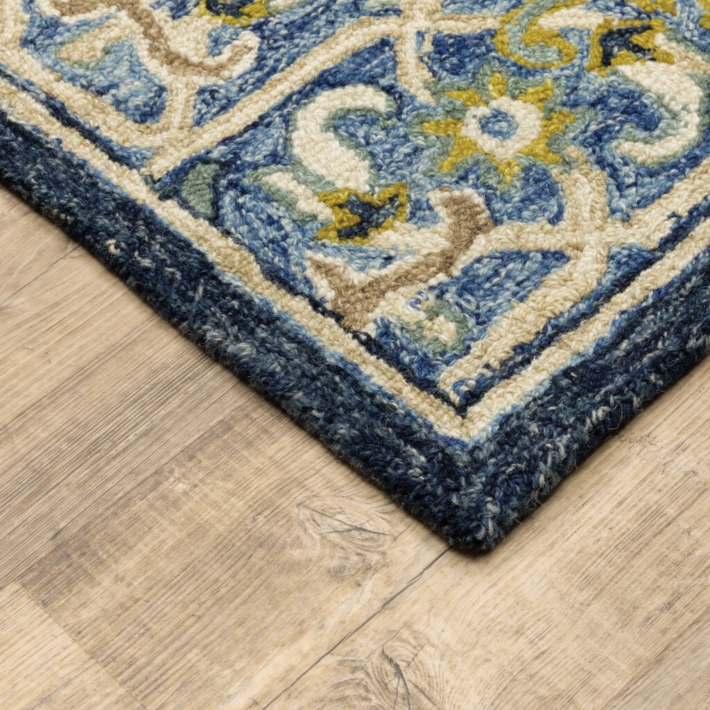 8'X10' Navy And Blue Bohemian Rug