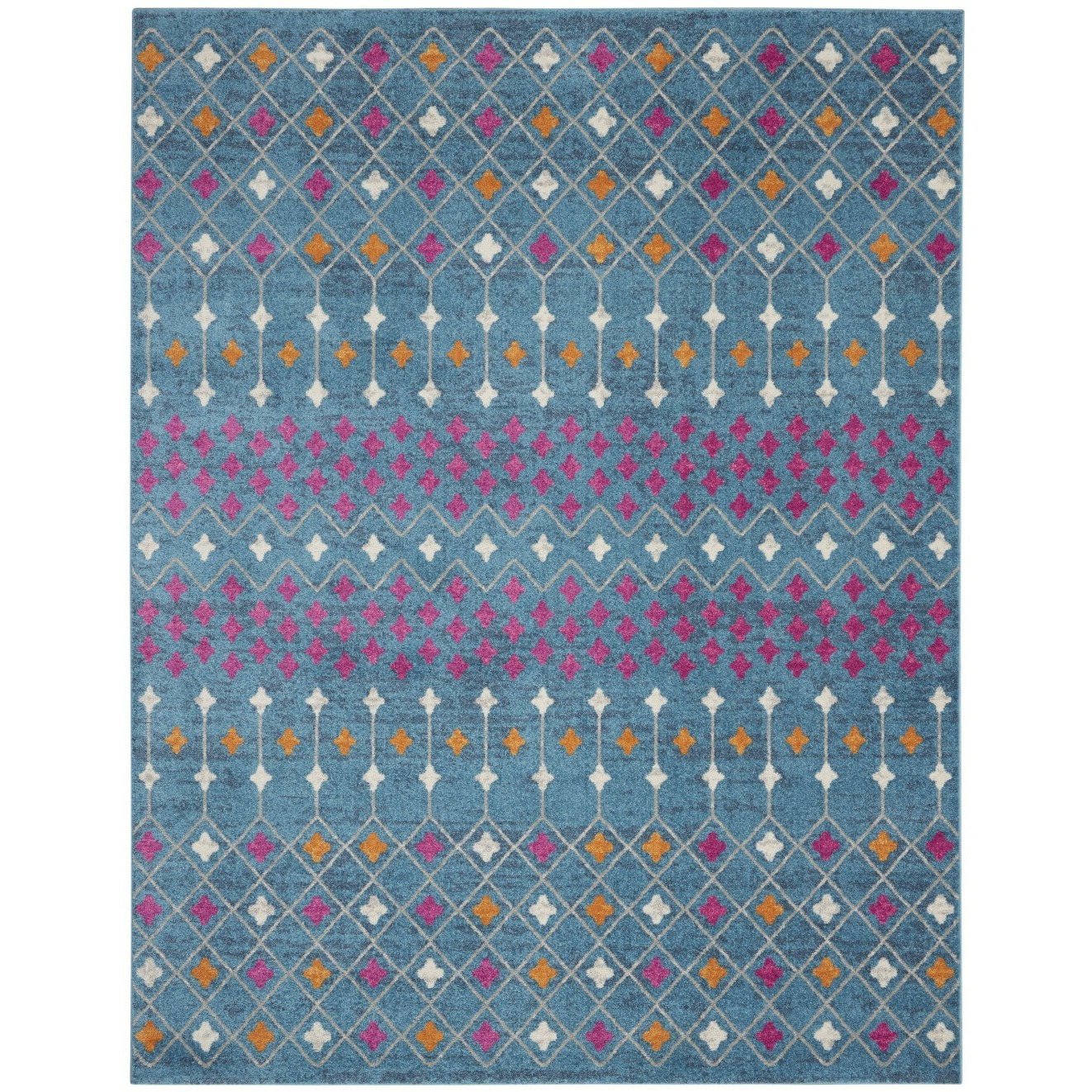 7 X 10 Blue Jewels Geometric Area Rug