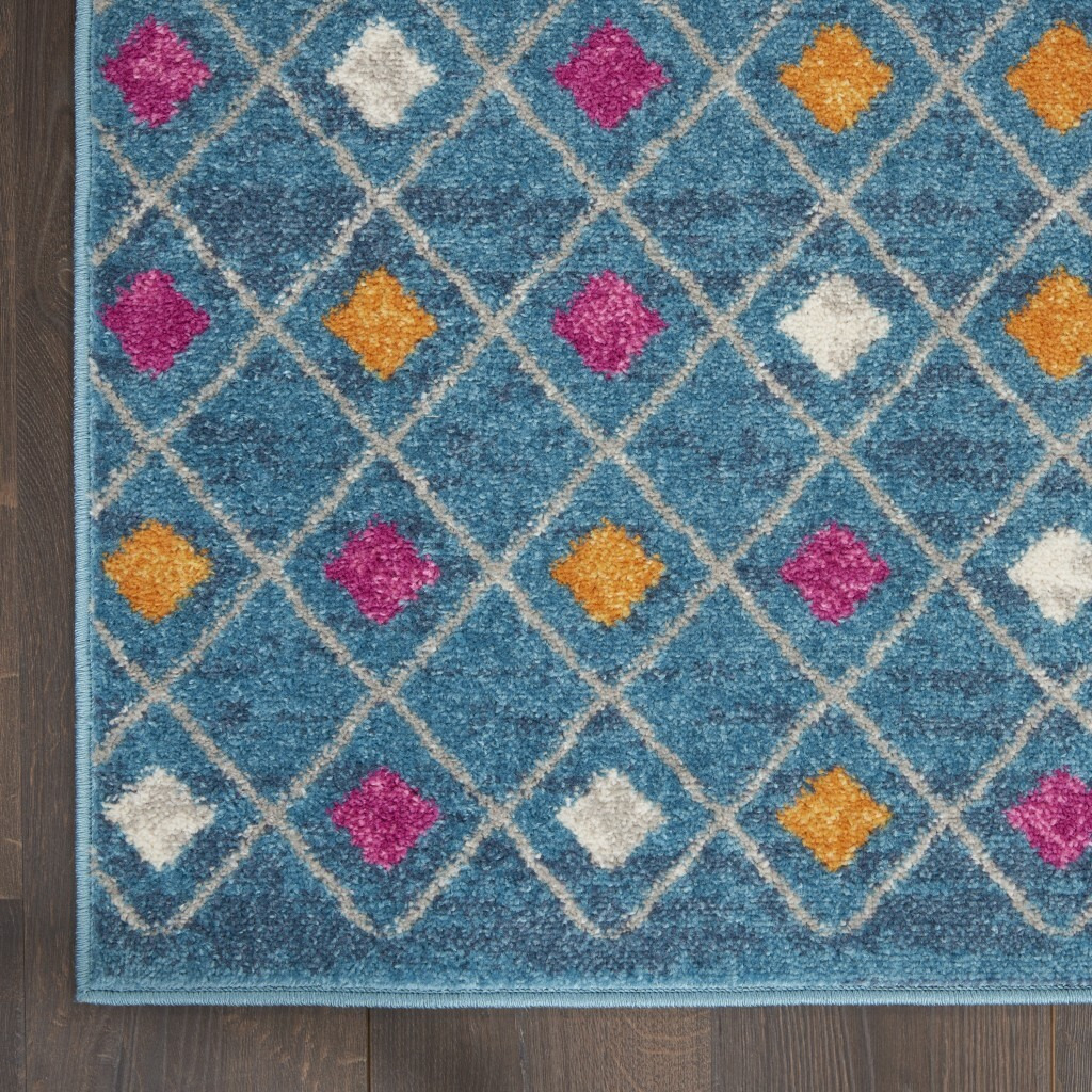 7 X 10 Blue Jewels Geometric Area Rug