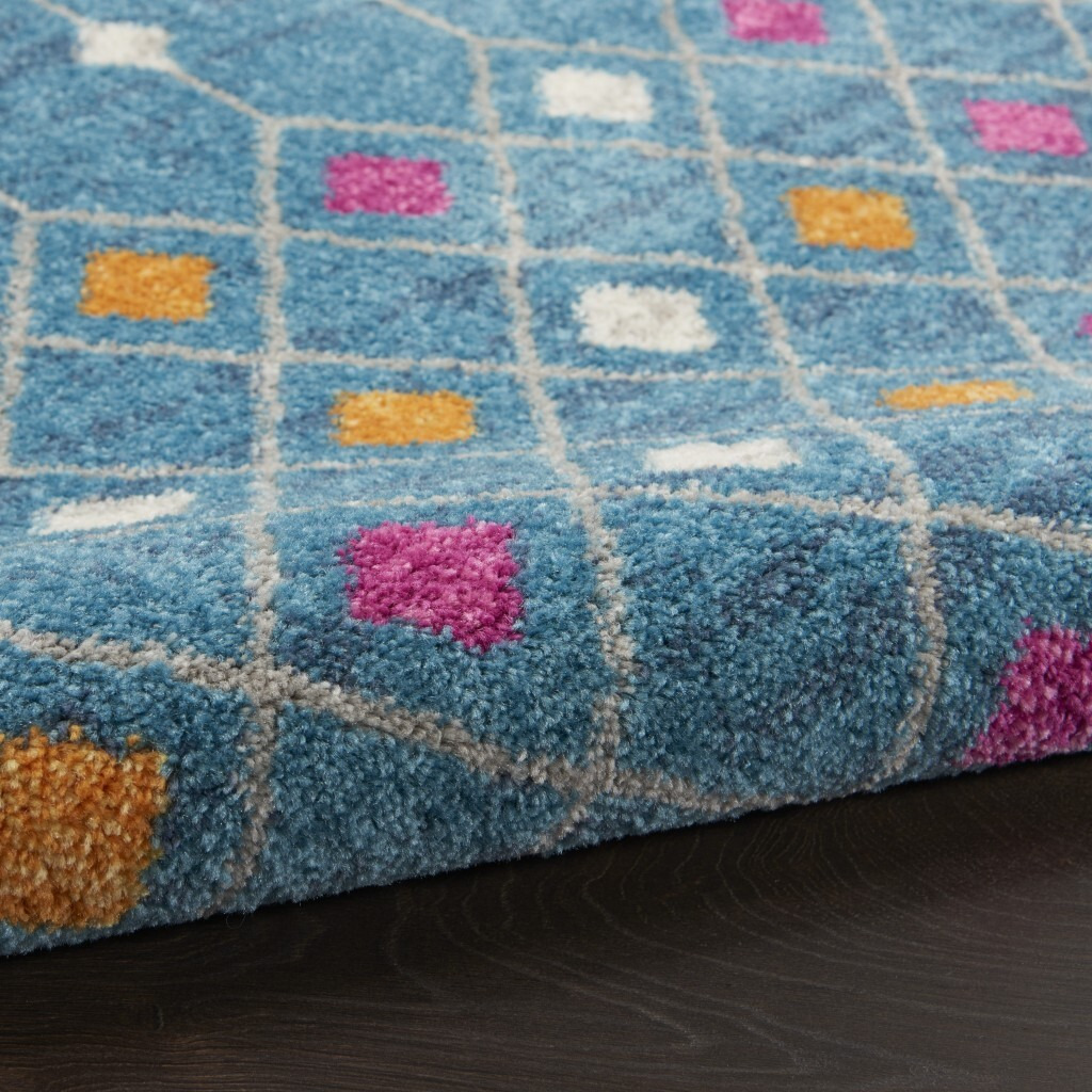 7 X 10 Blue Jewels Geometric Area Rug