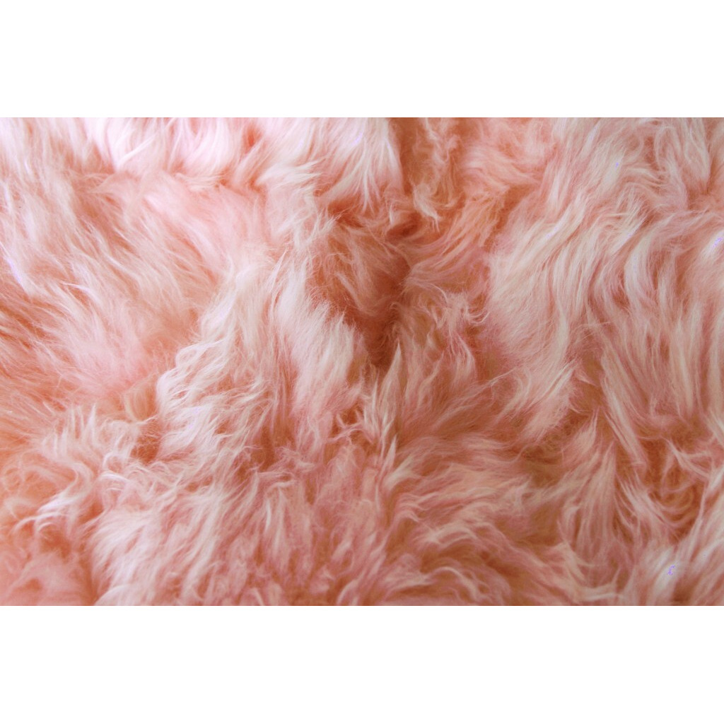 3' X 5' Pink Natural Sheepskin Area Rug