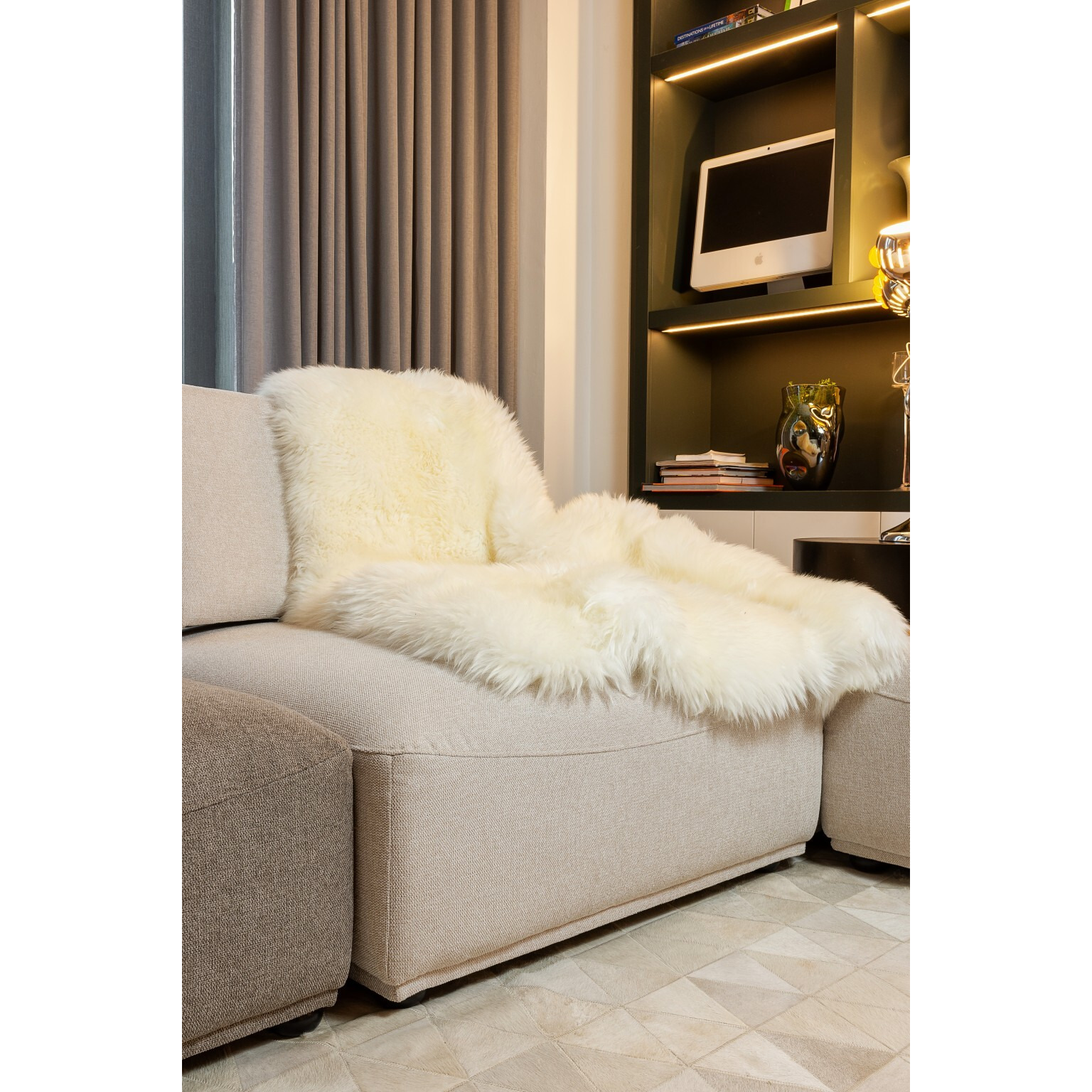 3' X 5' Natural Rectangular Sheepskin Area Rug