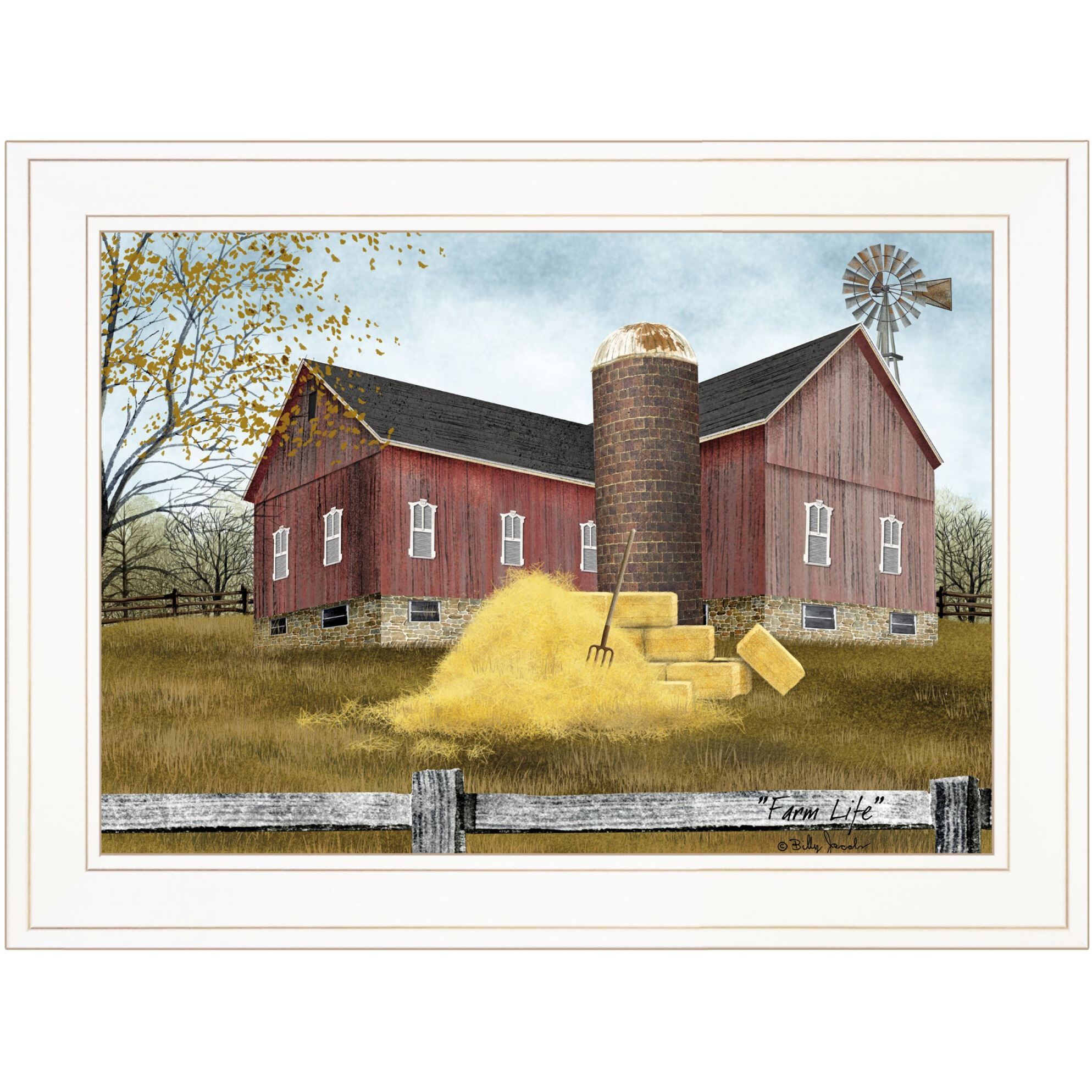 Farm Life 2 White Framed Print Wall Art