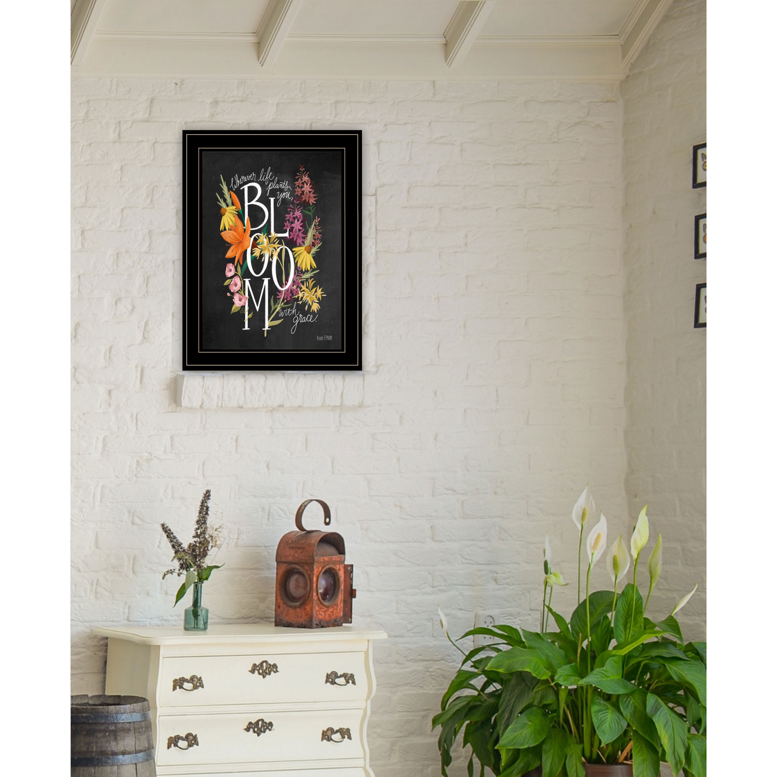 Bloom With Grace 4 Black Framed Print Wall Art