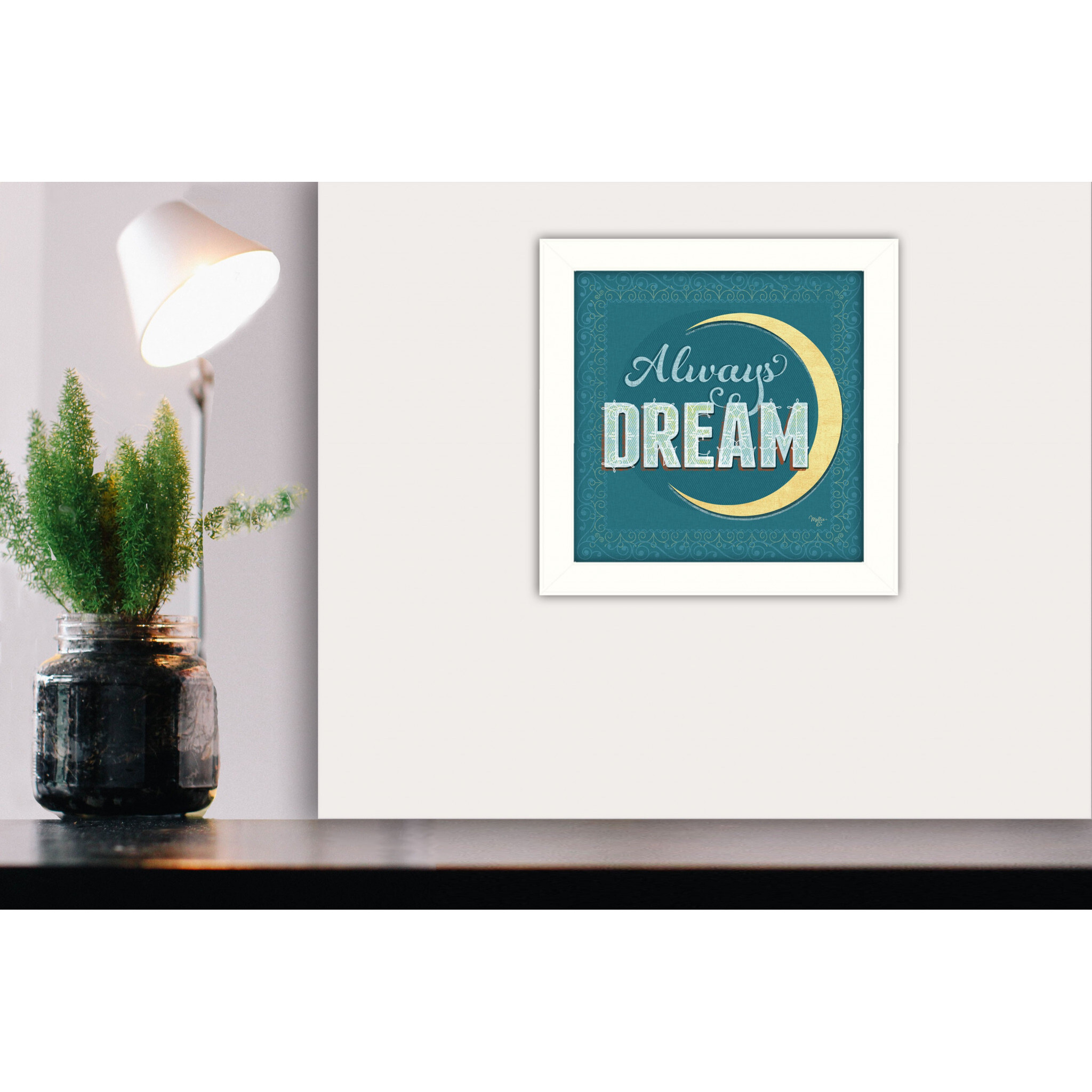 Always Dream White Framed Print Wall Art