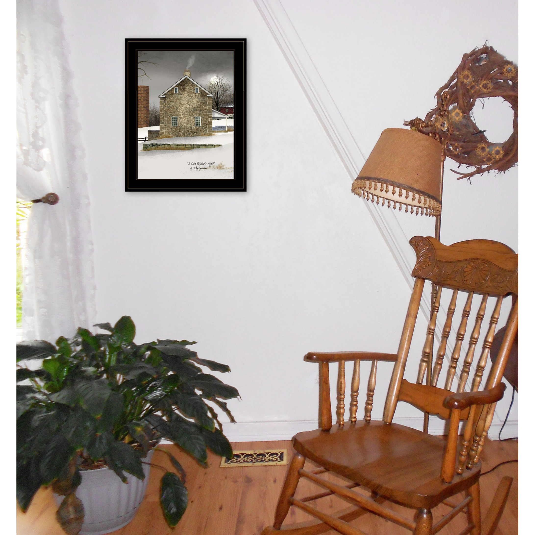 Cold Winters Night 2 Black Framed Print Wall Art