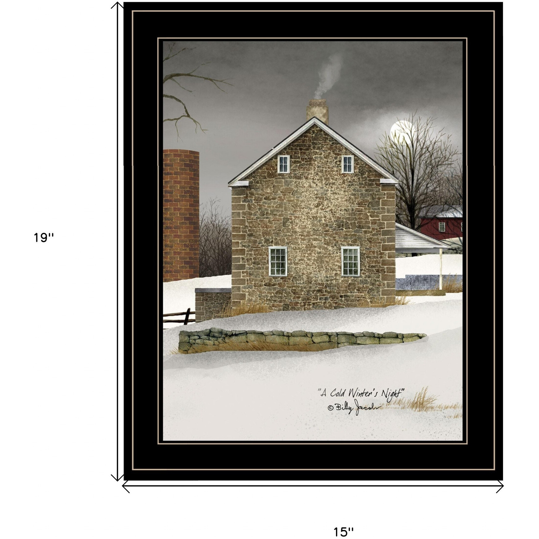 Cold Winters Night 2 Black Framed Print Wall Art