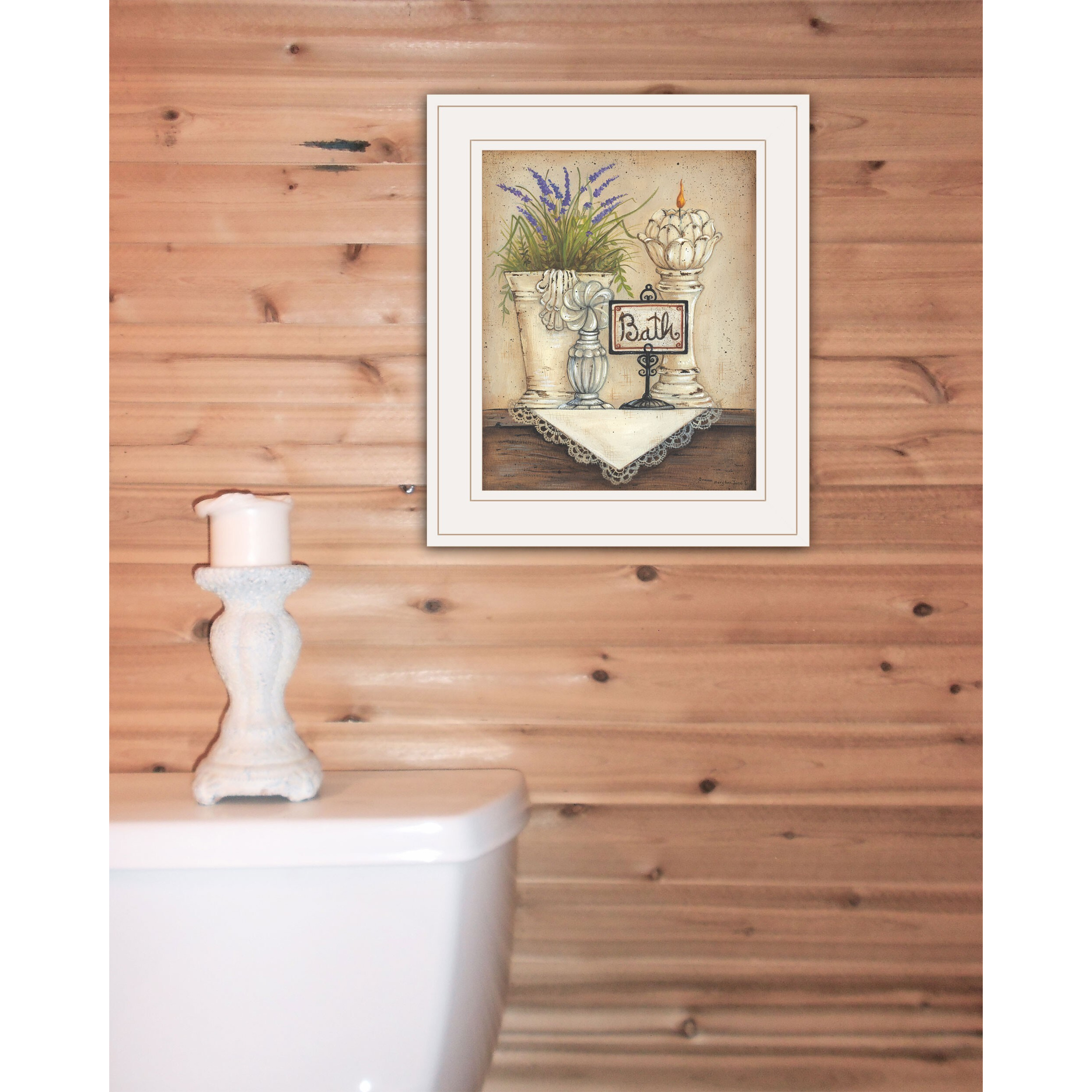 Bath Print 1 White Framed Print Wall Art