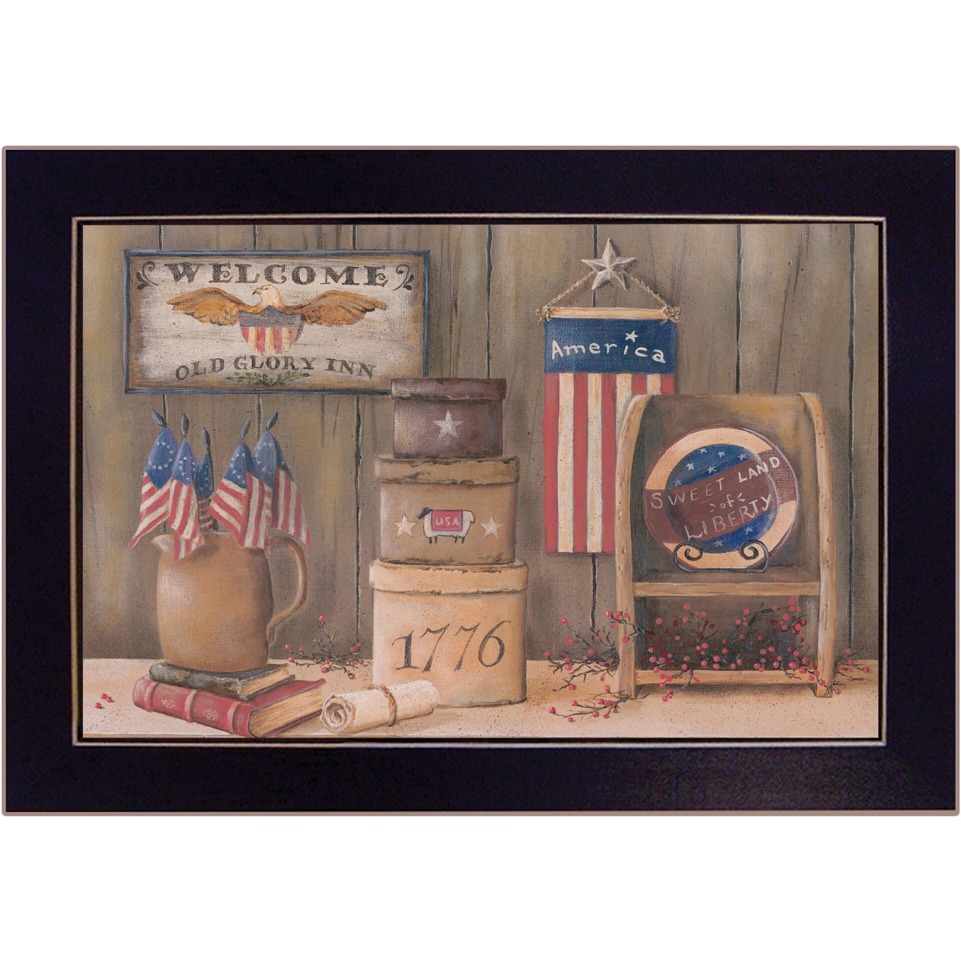 Sweet Land Of Liberty 1 Black Framed Print Wall Art