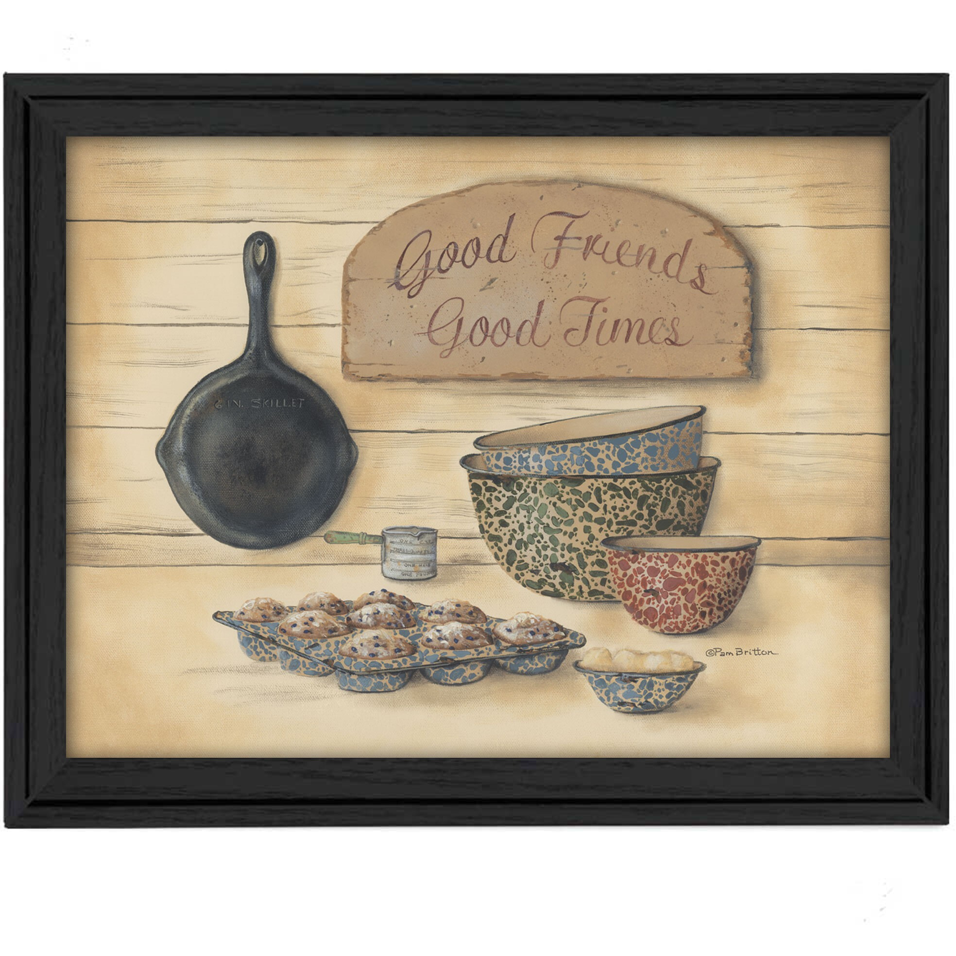 Good Friends 2 Black Framed Baking Print Wall Art