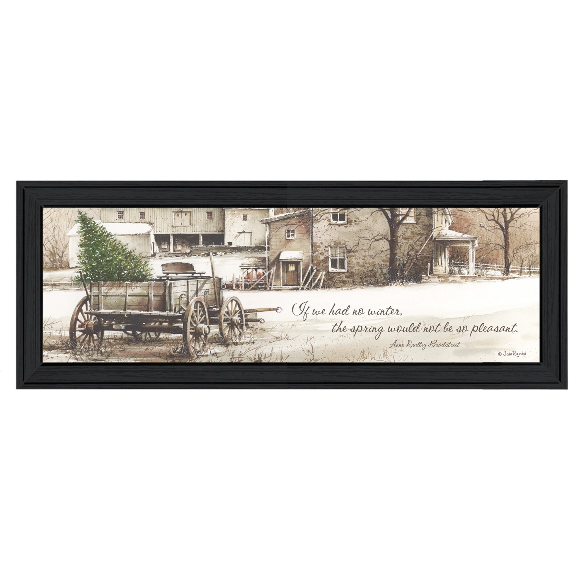 Winter Black Framed Print Wall Art