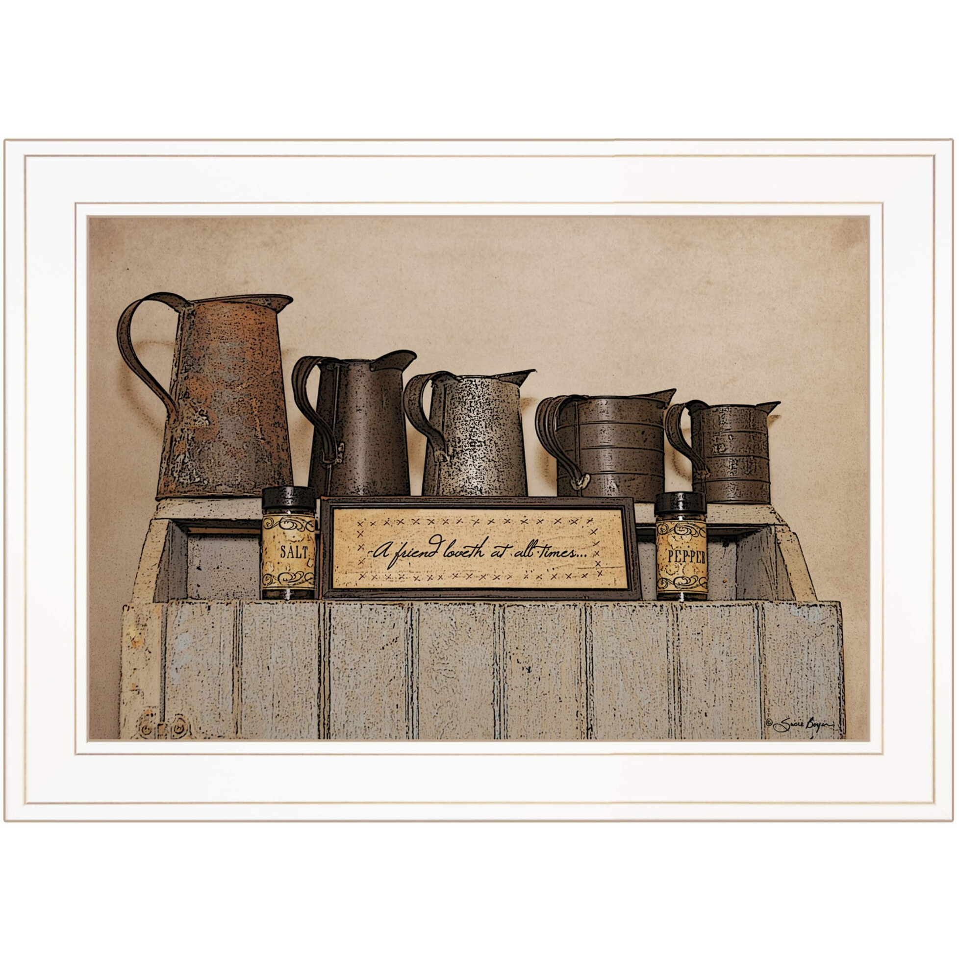 A Friend Loveth At All Time 2 White Framed Print Wall Art