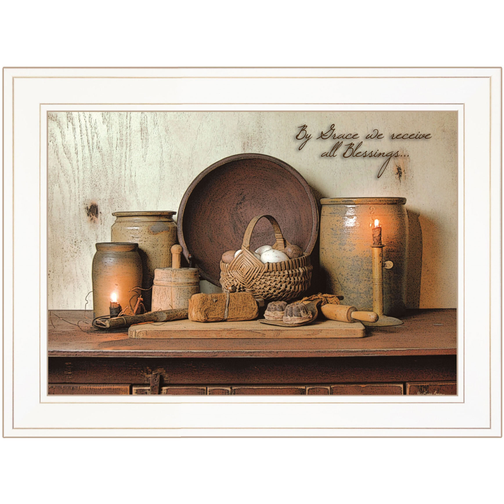 By Grace 2 White Framed Print Wall Art