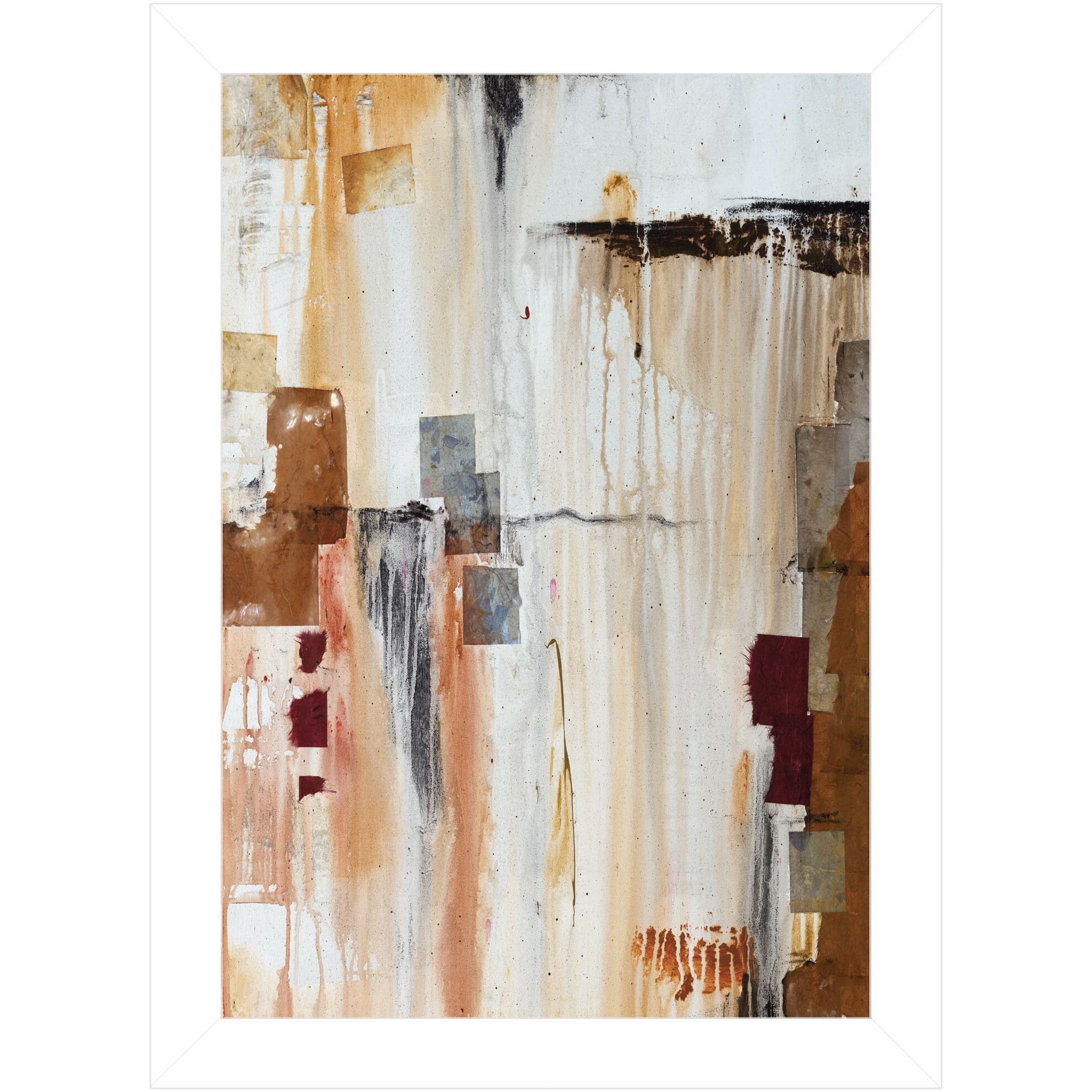Falling Blocks 1 White Framed Print Wall Art