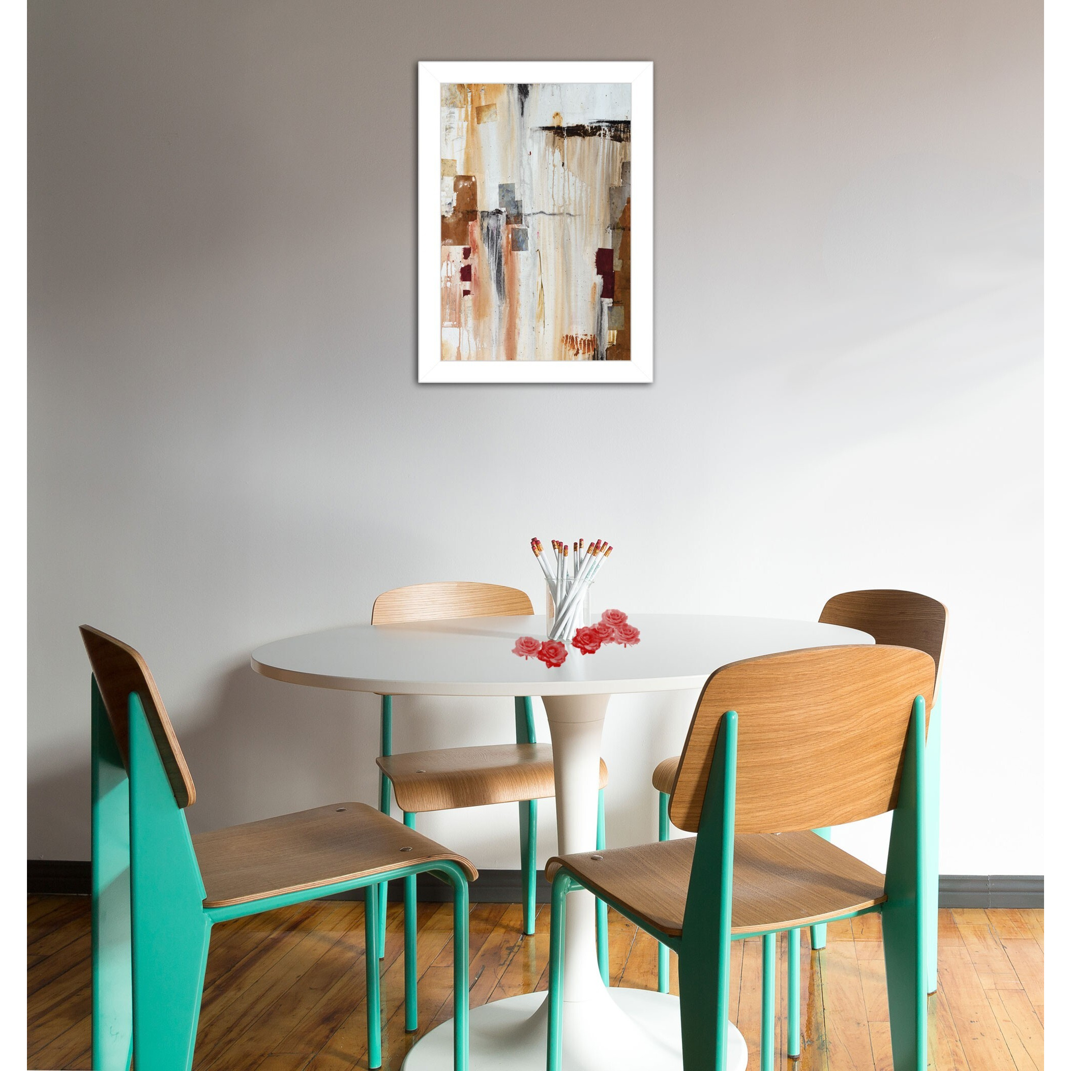 Falling Blocks 1 White Framed Print Wall Art