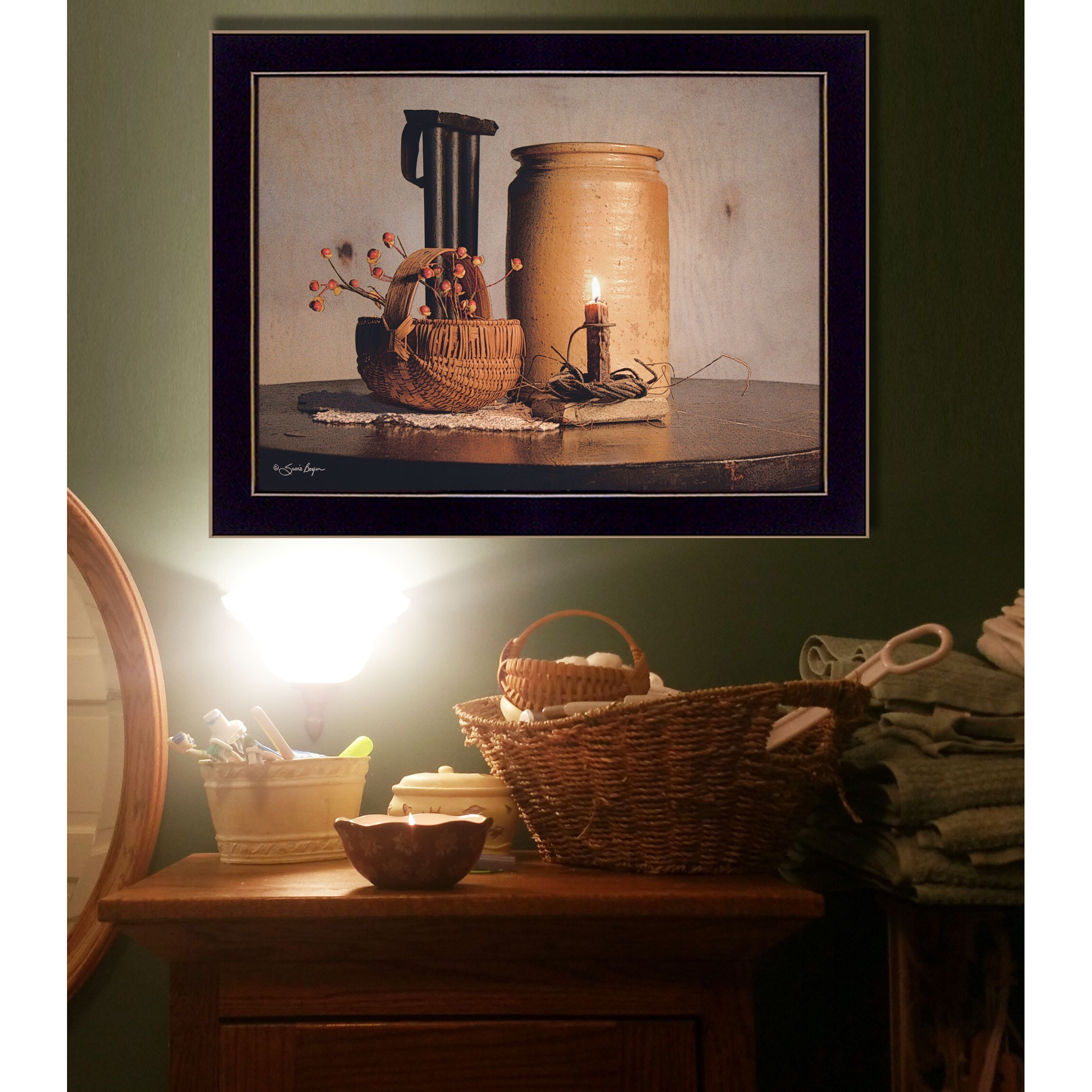 Bittersweet Basket 3 Black Framed Print Wall Art