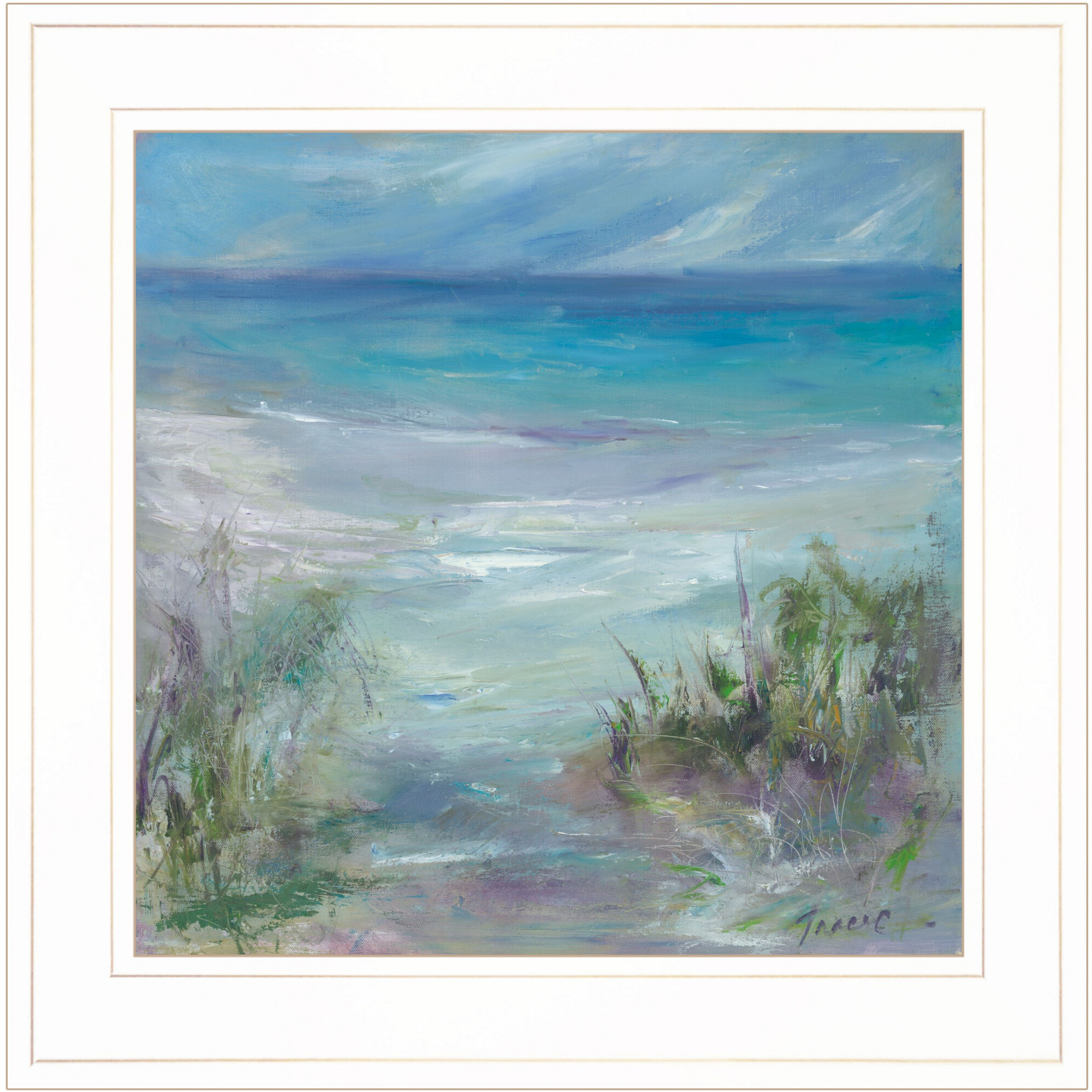 Blue Horizons 2 White Framed Print Wall Art