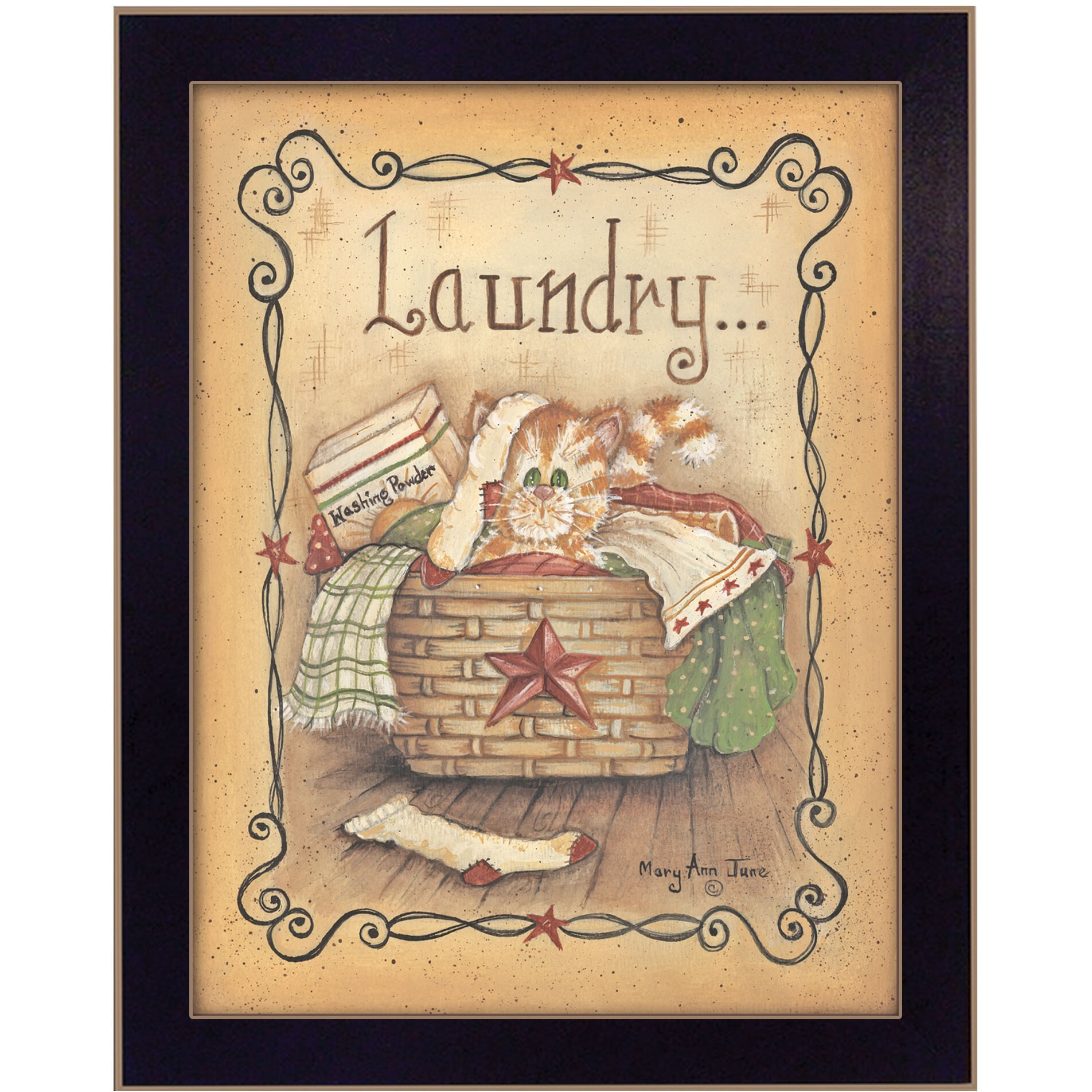 Laundry 2 Black Framed Print Wall Art