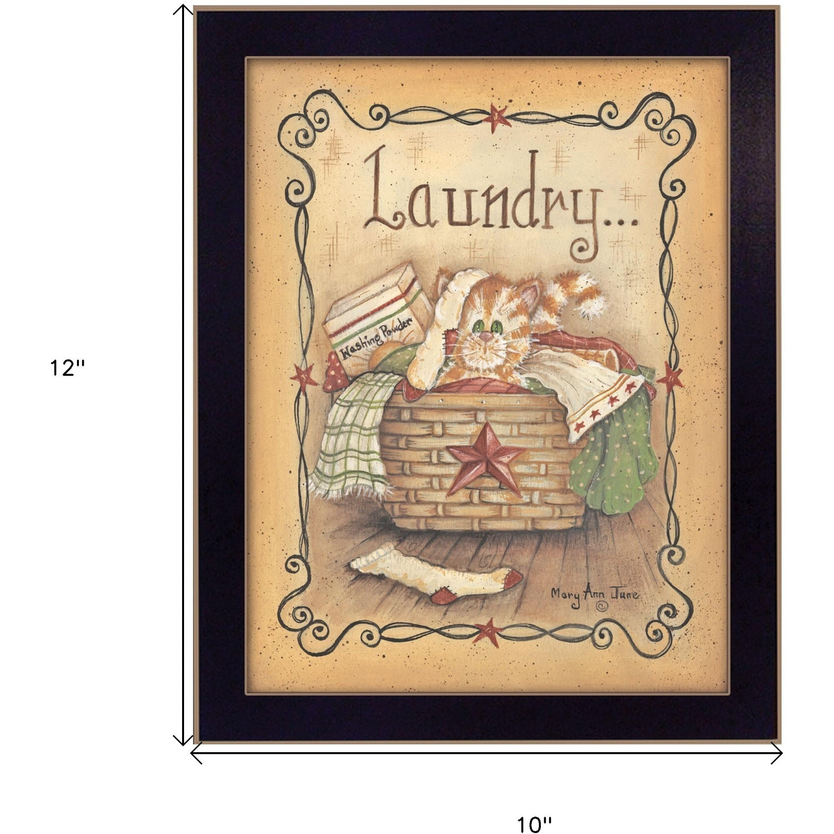 Laundry 2 Black Framed Print Wall Art