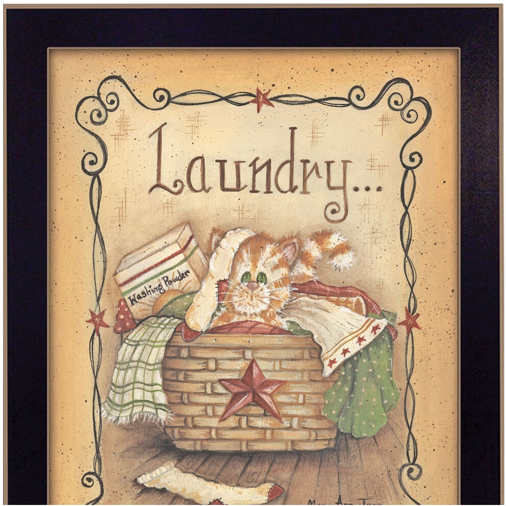 Laundry 2 Black Framed Print Wall Art