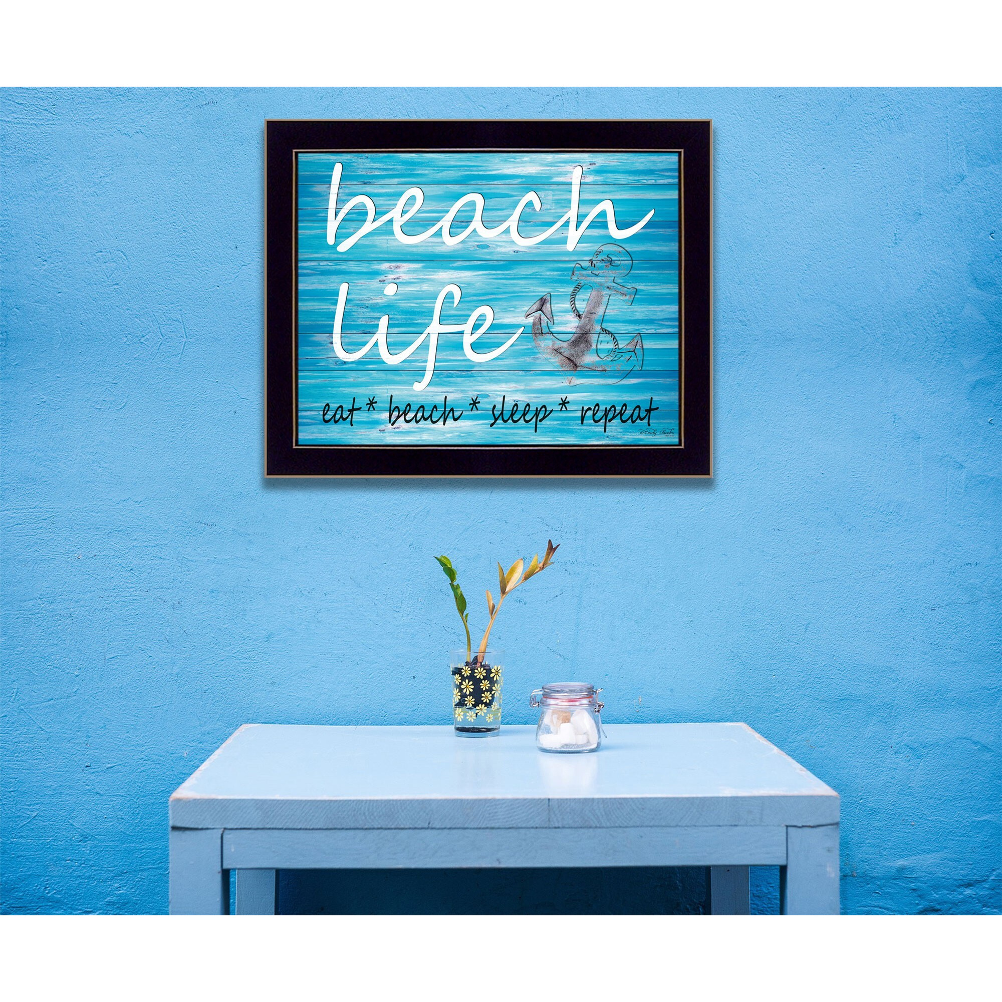 Beach Life 2 Black Framed Print Wall Art