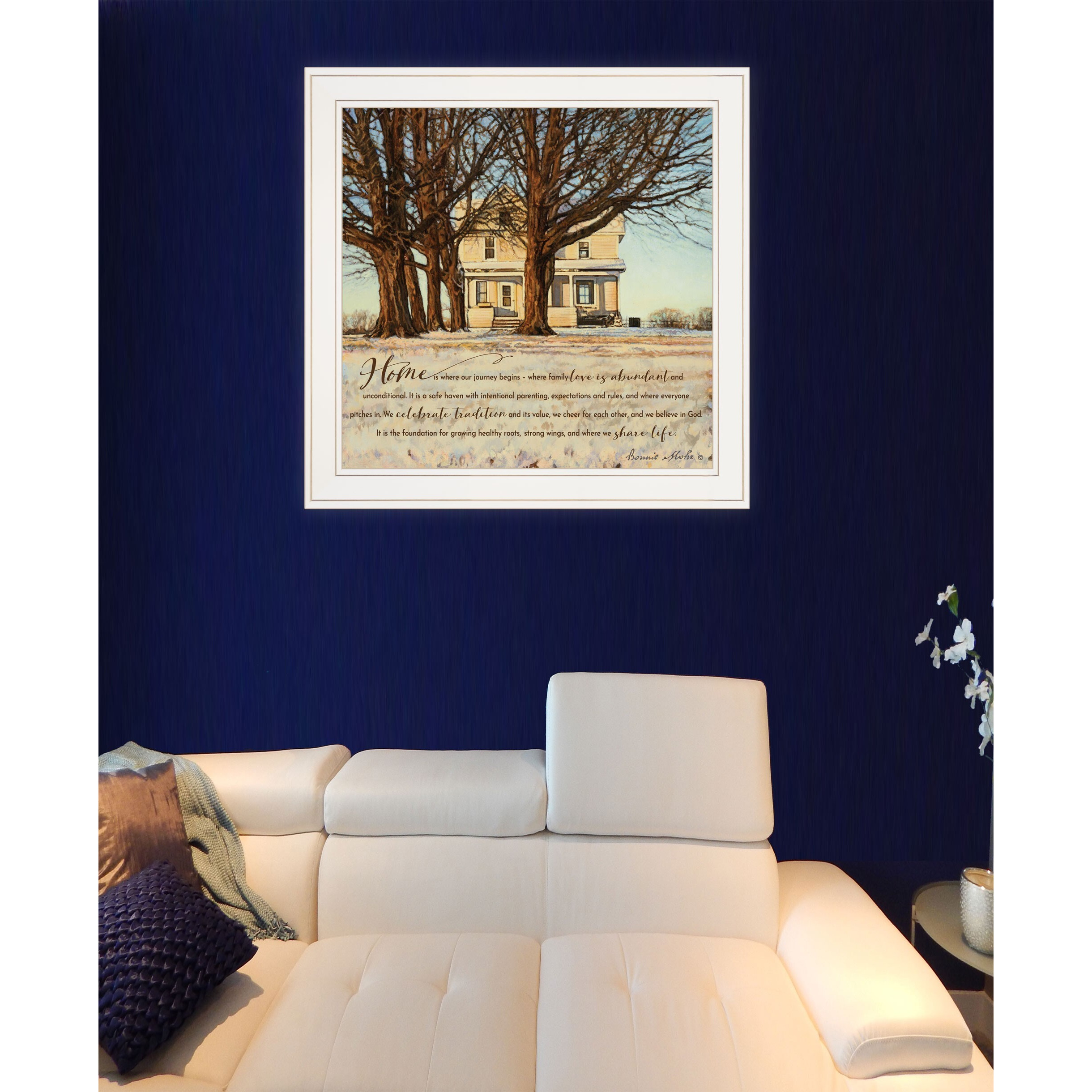 Home 1 White Framed Print Wall Art