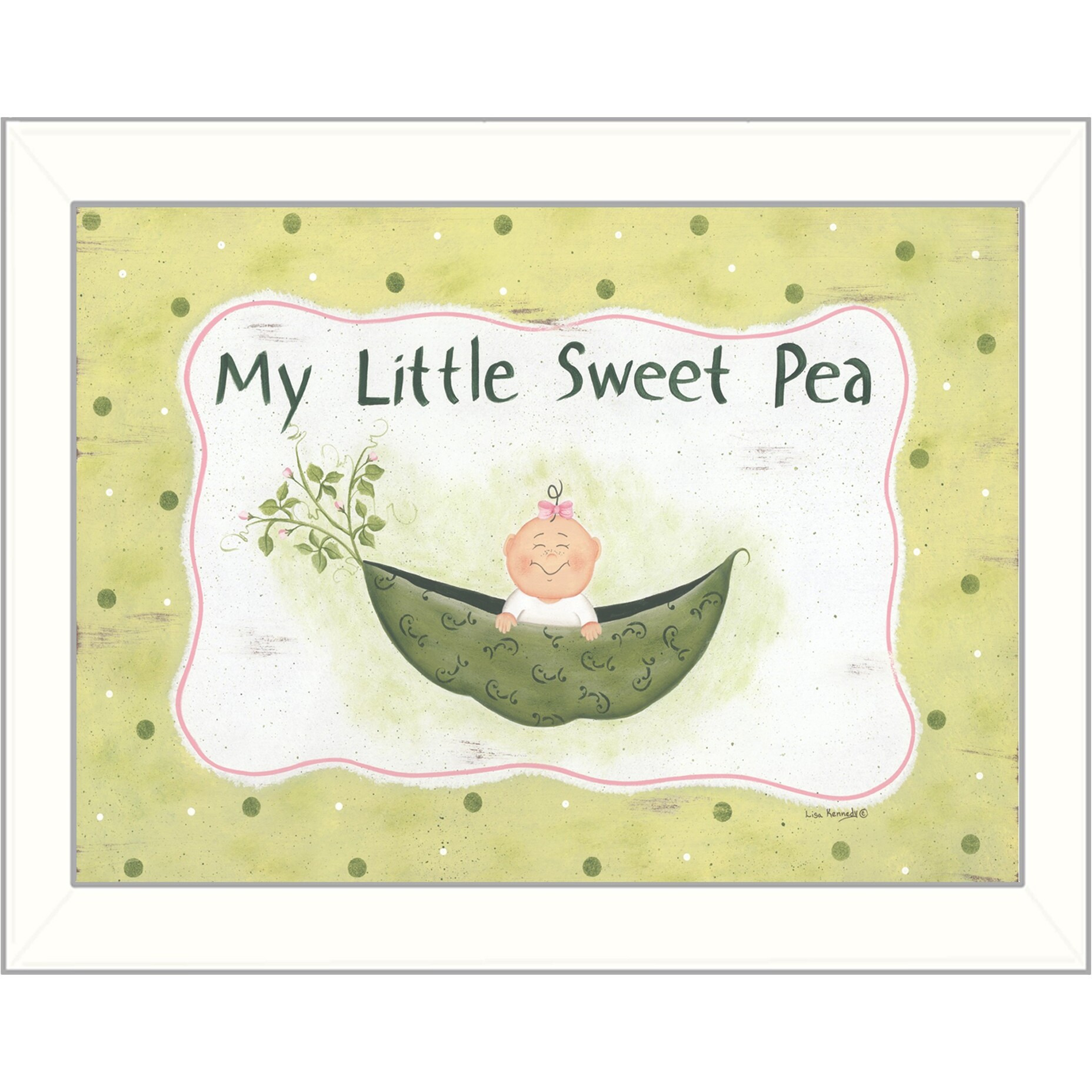My Little Sweet Pea White Framed Print Wall Art