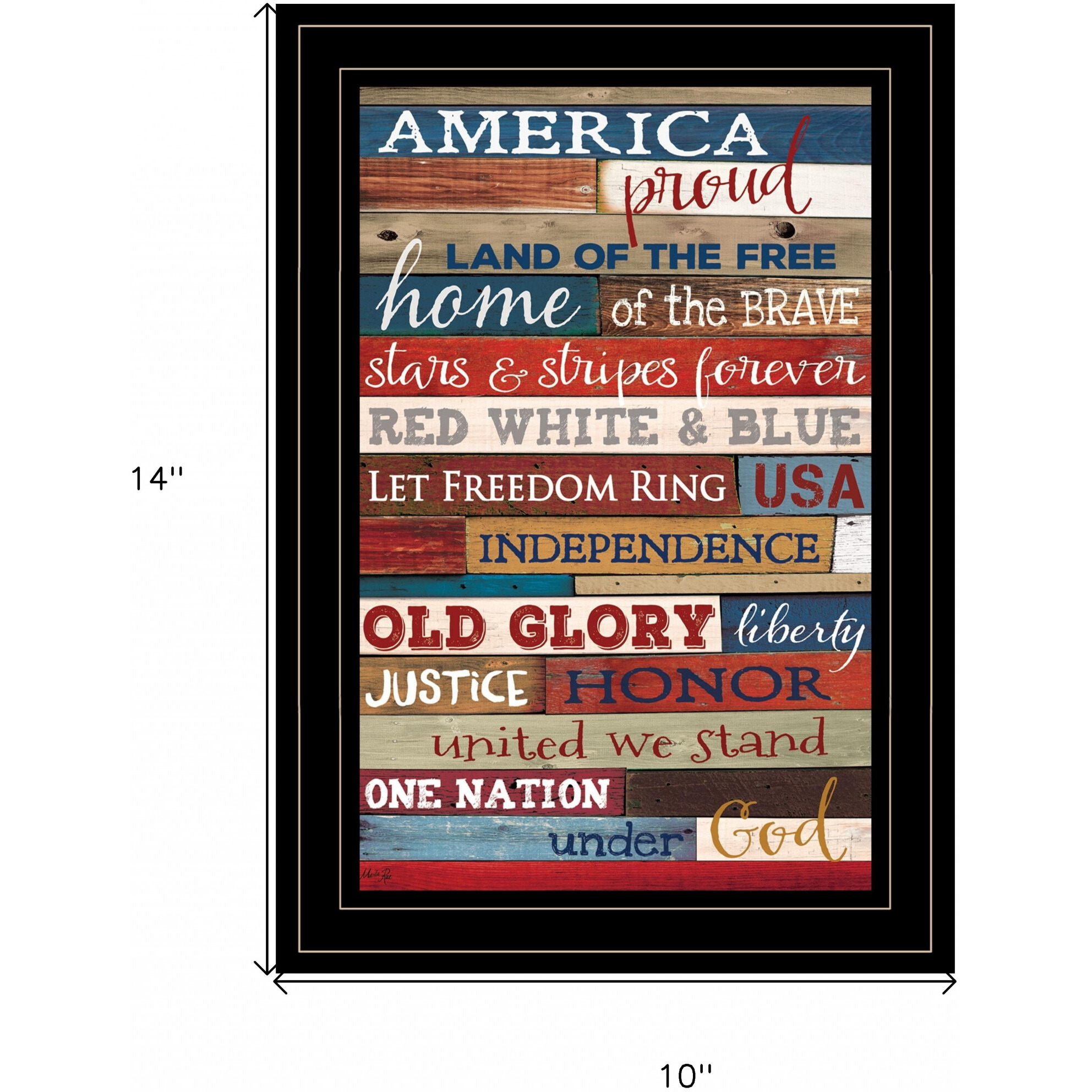 America Proud Black Framed Print Wall Art