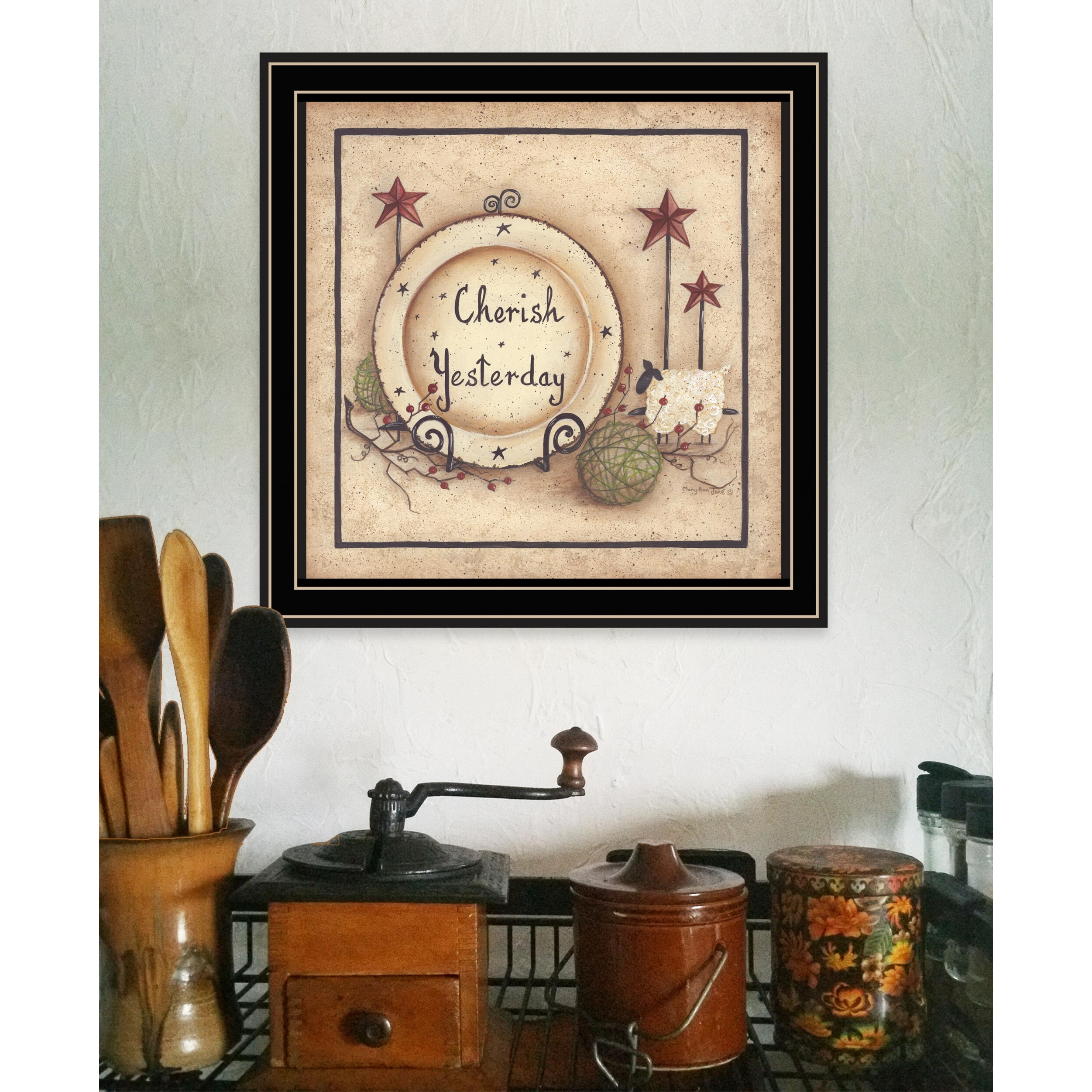 Cherish Yesterday 2 Black Framed Print Wall Art