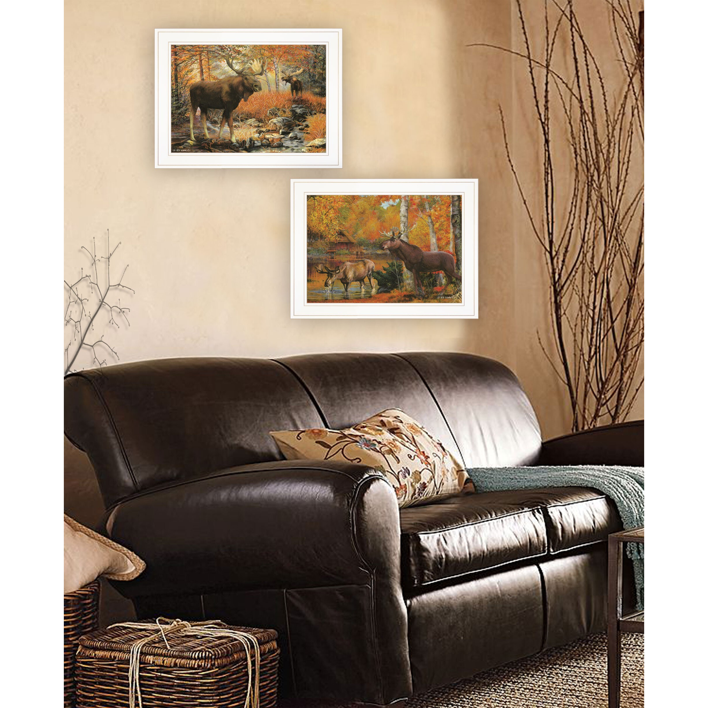 Set Of Two Call Of The Wild 1 White Framed Print Wall Art