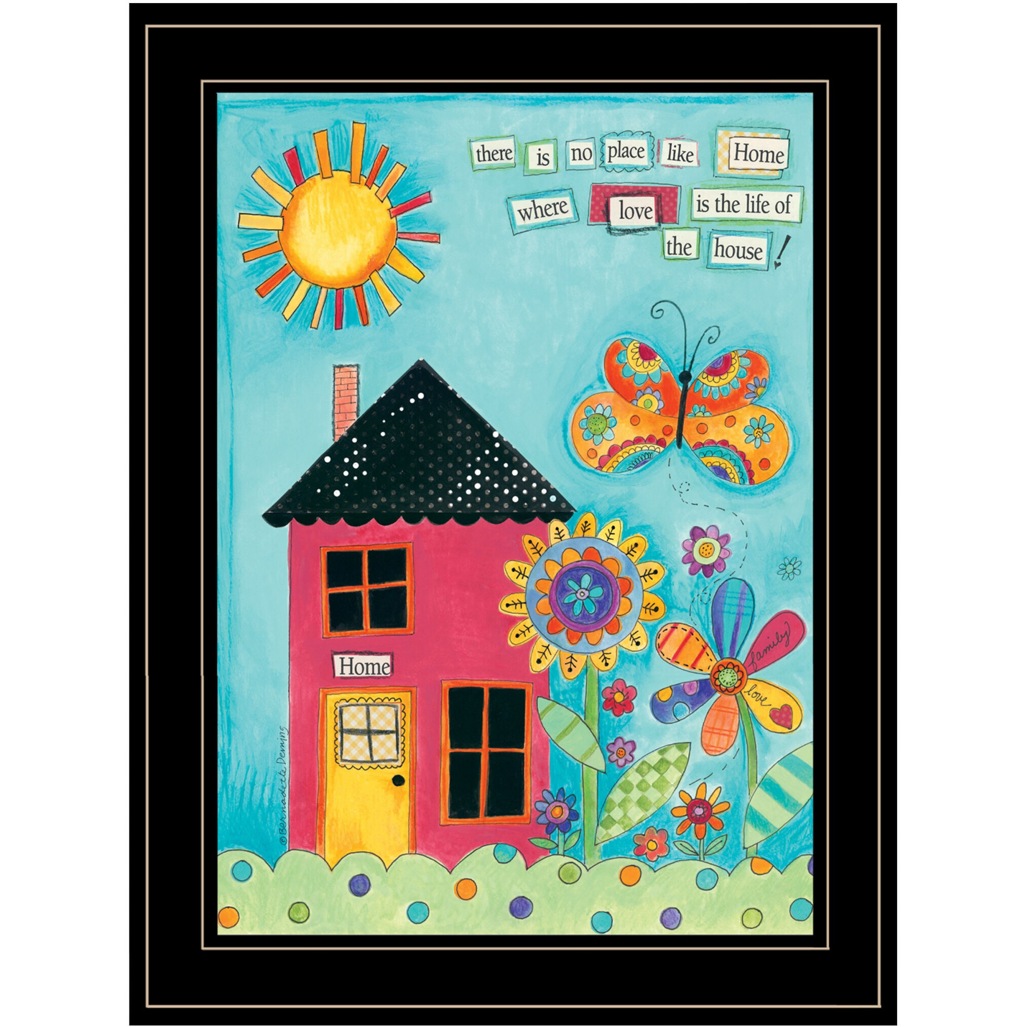 No Place Like Home 2 Black Framed Print Wall Art