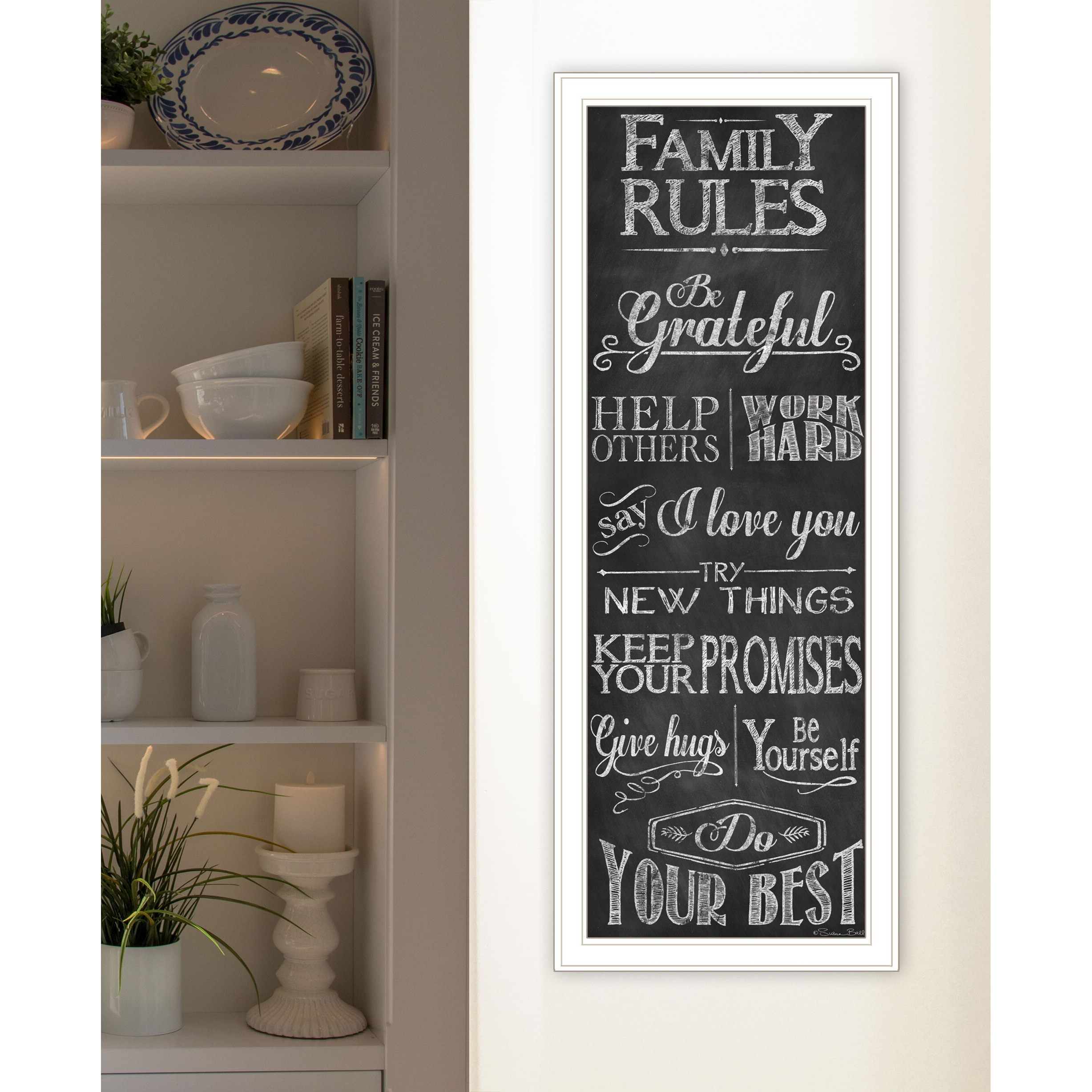 Family Rules 2 White Framed Print Wall Art