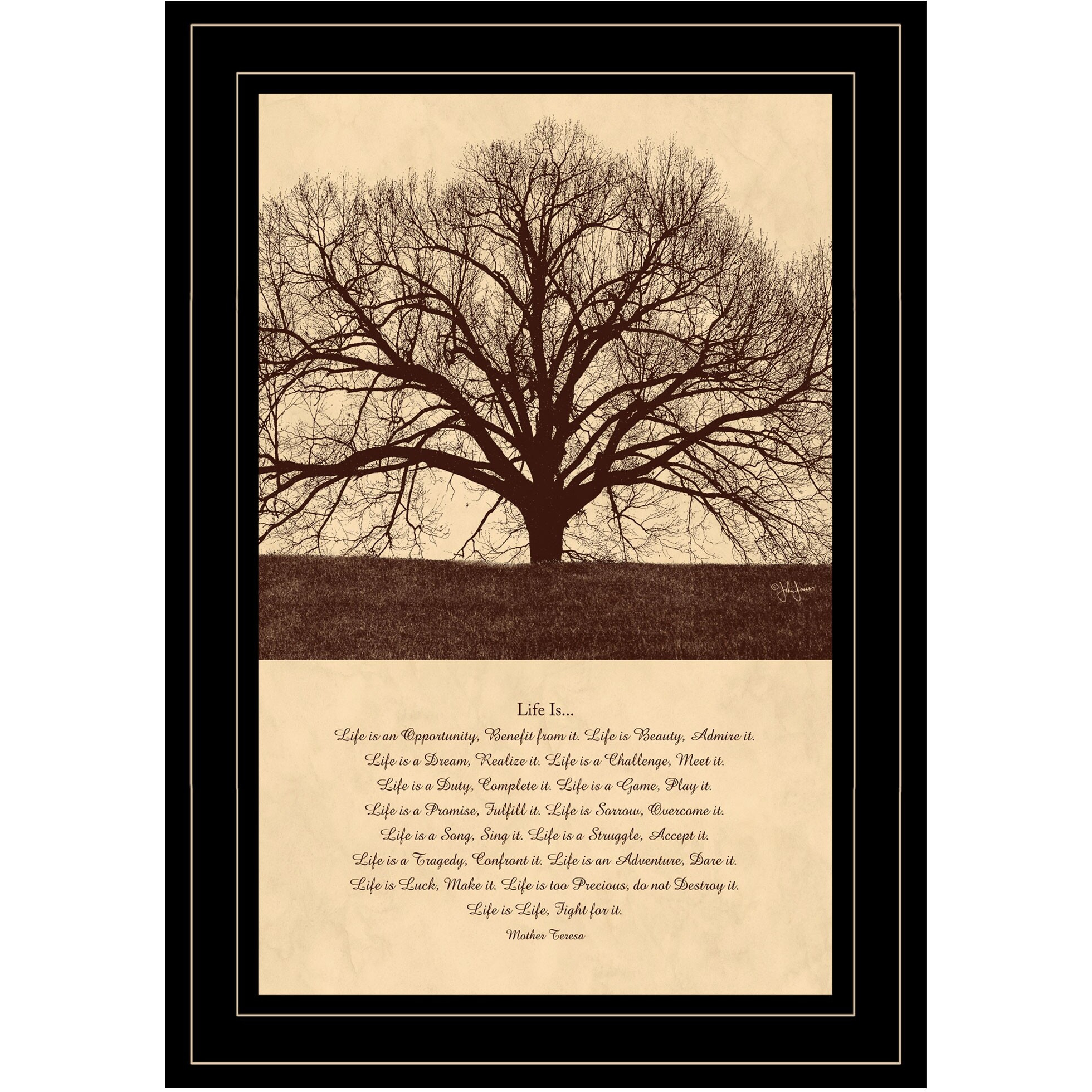 Life Is 7 Black Framed Print Wall Art